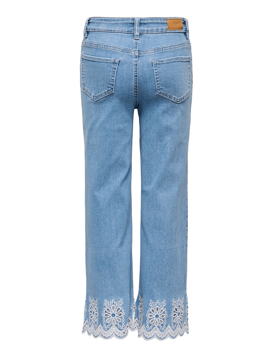 Kids Only - KOGMADISON BLUSH HW WIDE BR ANG DNM - brede jeans - light blue denim - 1