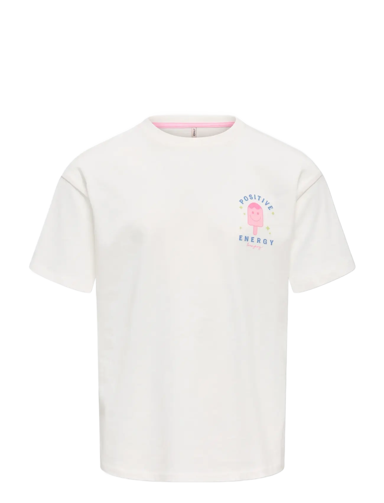 Kids Only KOGROSITA LIFE S/S LOOSE PRINT TOP JRS - T-shirts - CLOUD DANCER / white