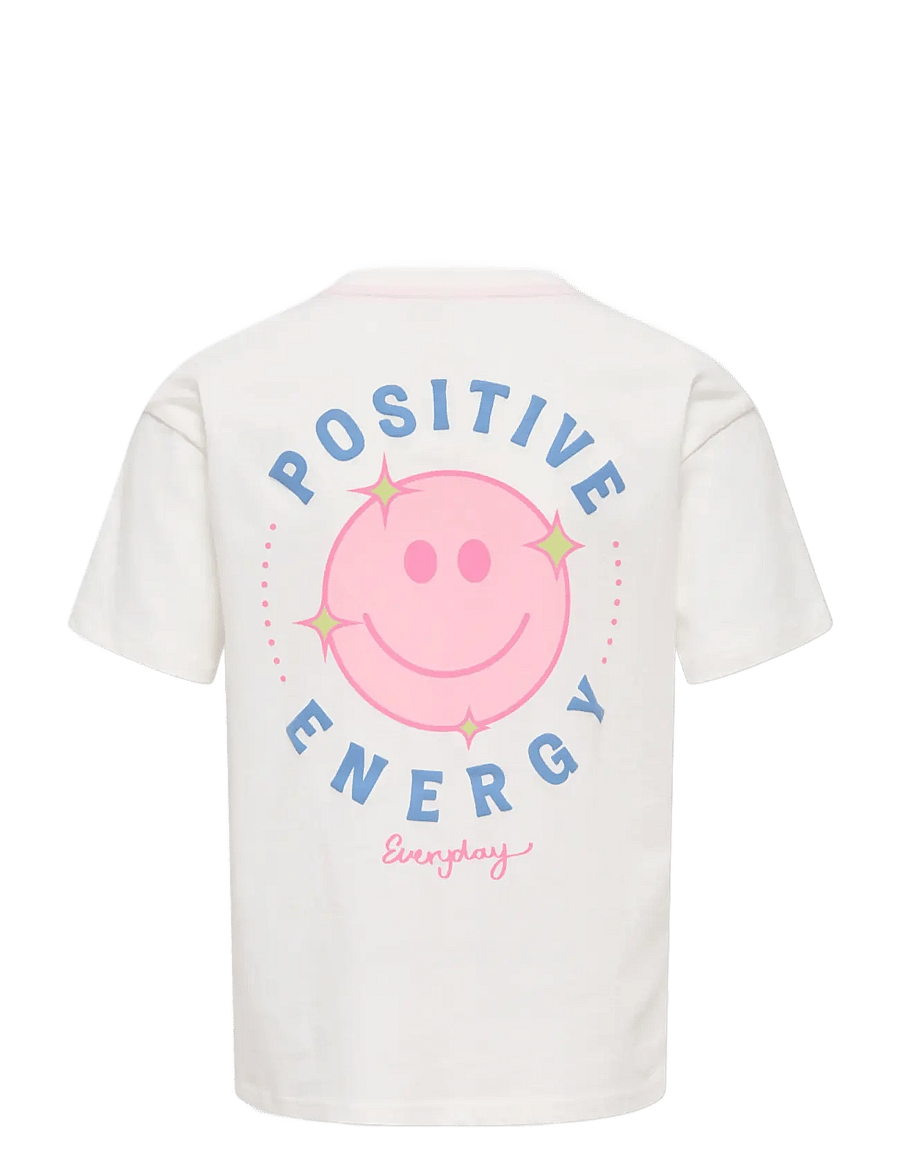 Kids Only - KOGROSITA LIFE S/S LOOSE PRINT TOP JRS - kortærmede t-shirts - cloud dancer - 1