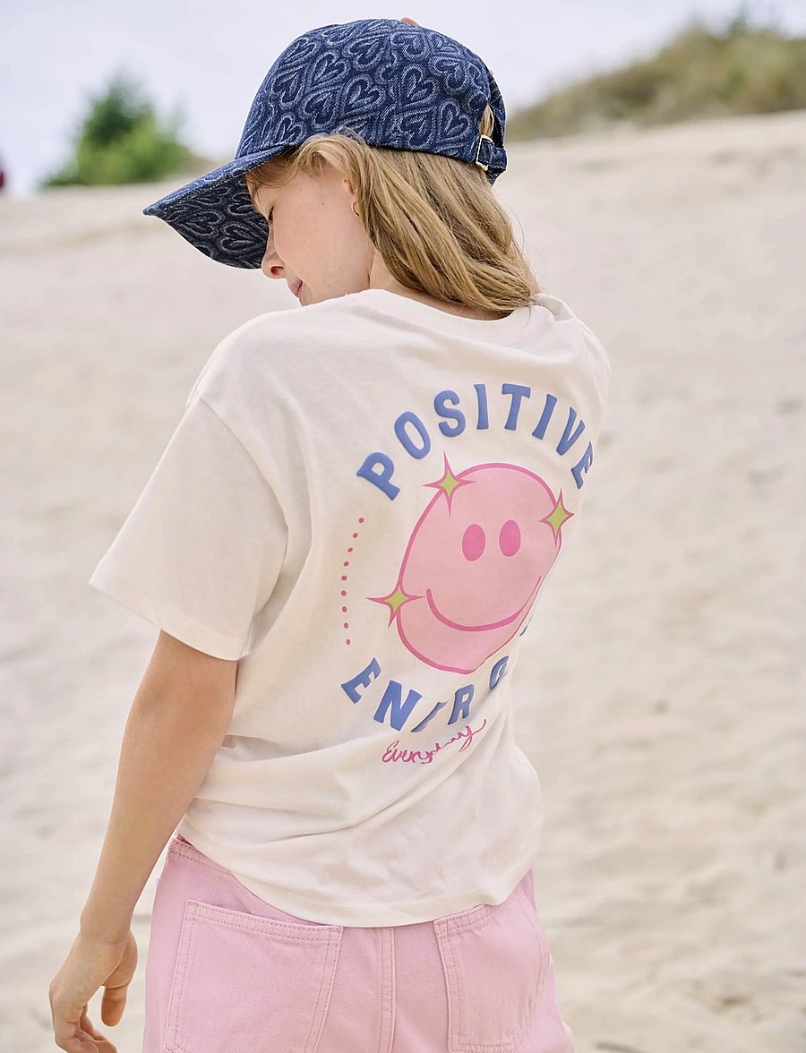 Kids Only - KOGROSITA LIFE S/S LOOSE PRINT TOP JRS - kortærmede t-shirts - cloud dancer - 3