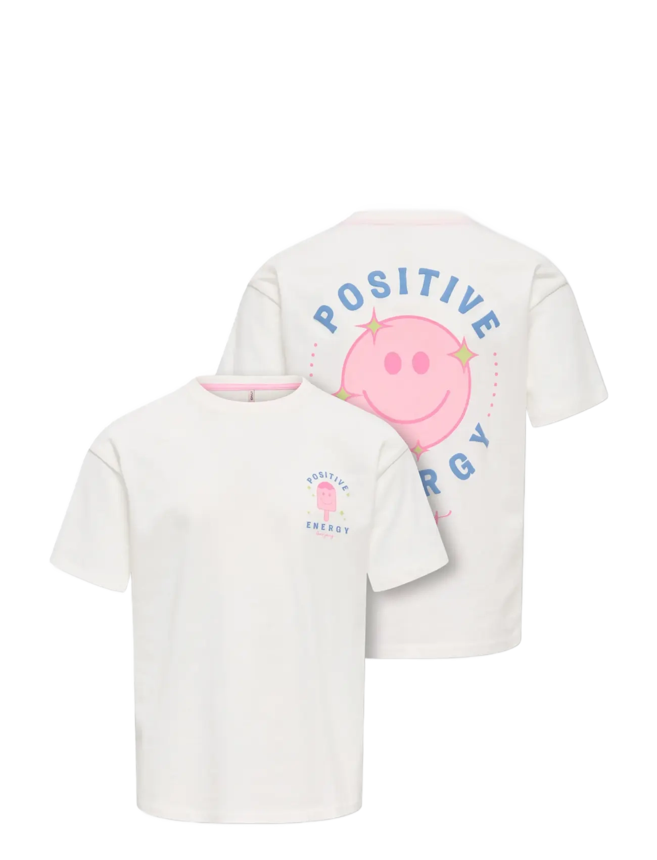 Kids Only - KOGROSITA LIFE S/S LOOSE PRINT TOP JRS - t-shirts à manches courtes - cloud dancer - 2