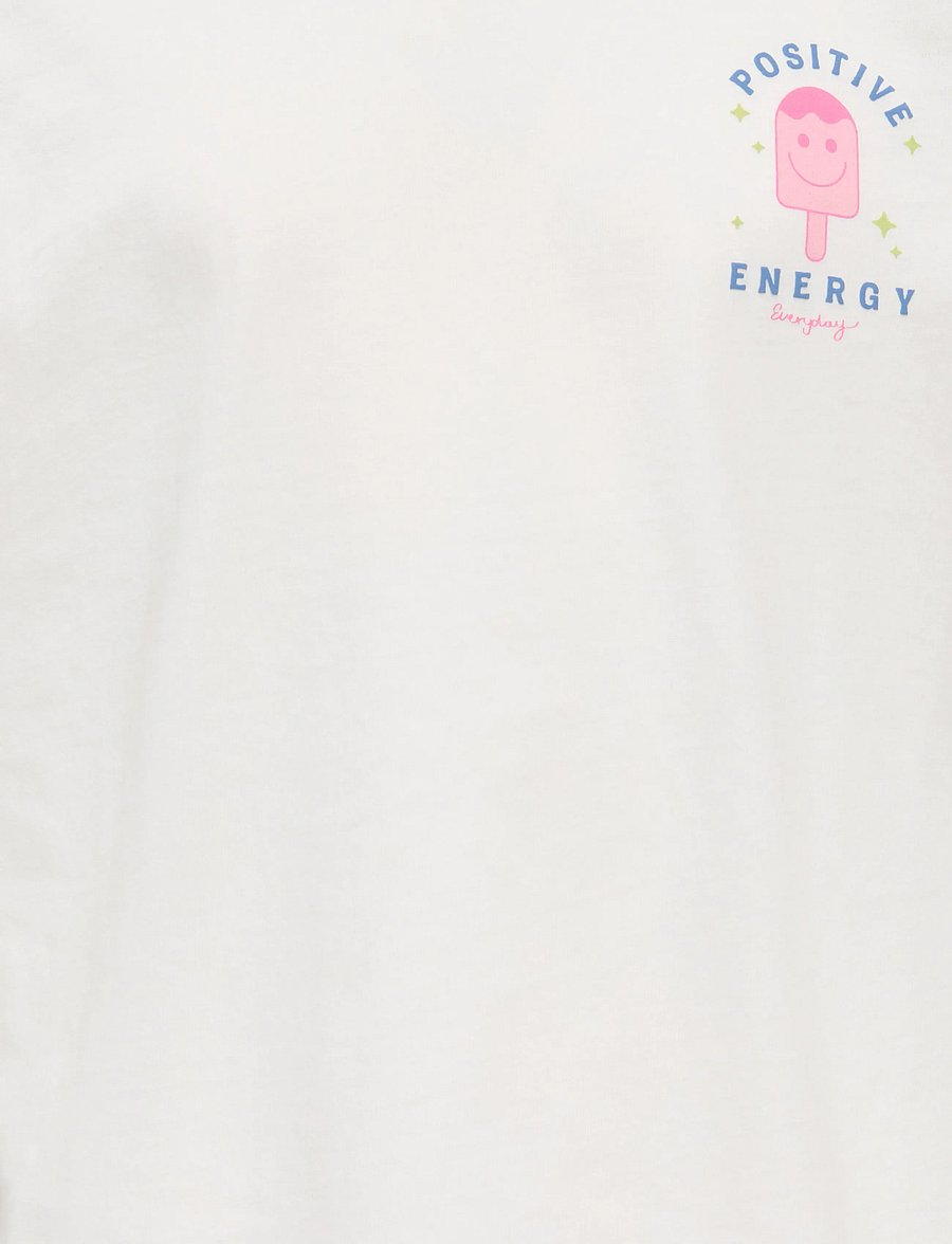Kids Only - KOGROSITA LIFE S/S LOOSE PRINT TOP JRS - kortærmede t-shirts - cloud dancer - 4