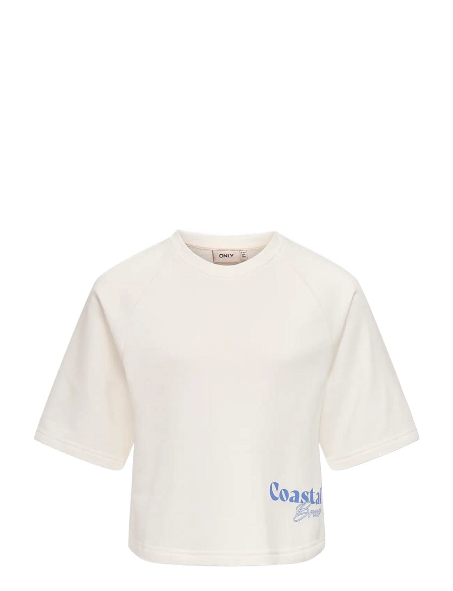 Kids Only - KOGCORA LIFE SS O-NECK PRINT UB SWT - sweatshirts - cloud dancer - 0