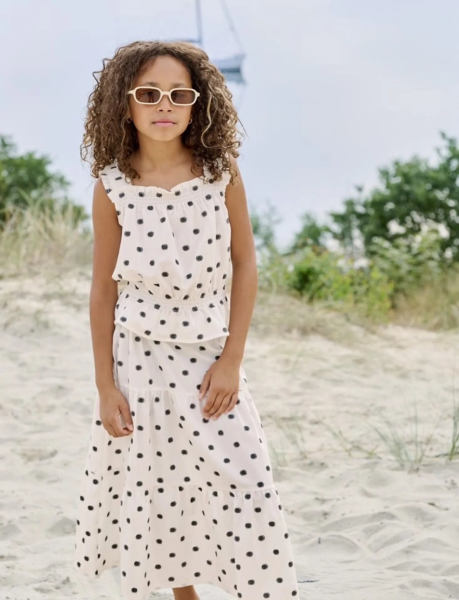 Kids Only Kogsweta Sl Top Wvn, Børn, Flæse Smock Peplum Top, Hvid, Str: 146
