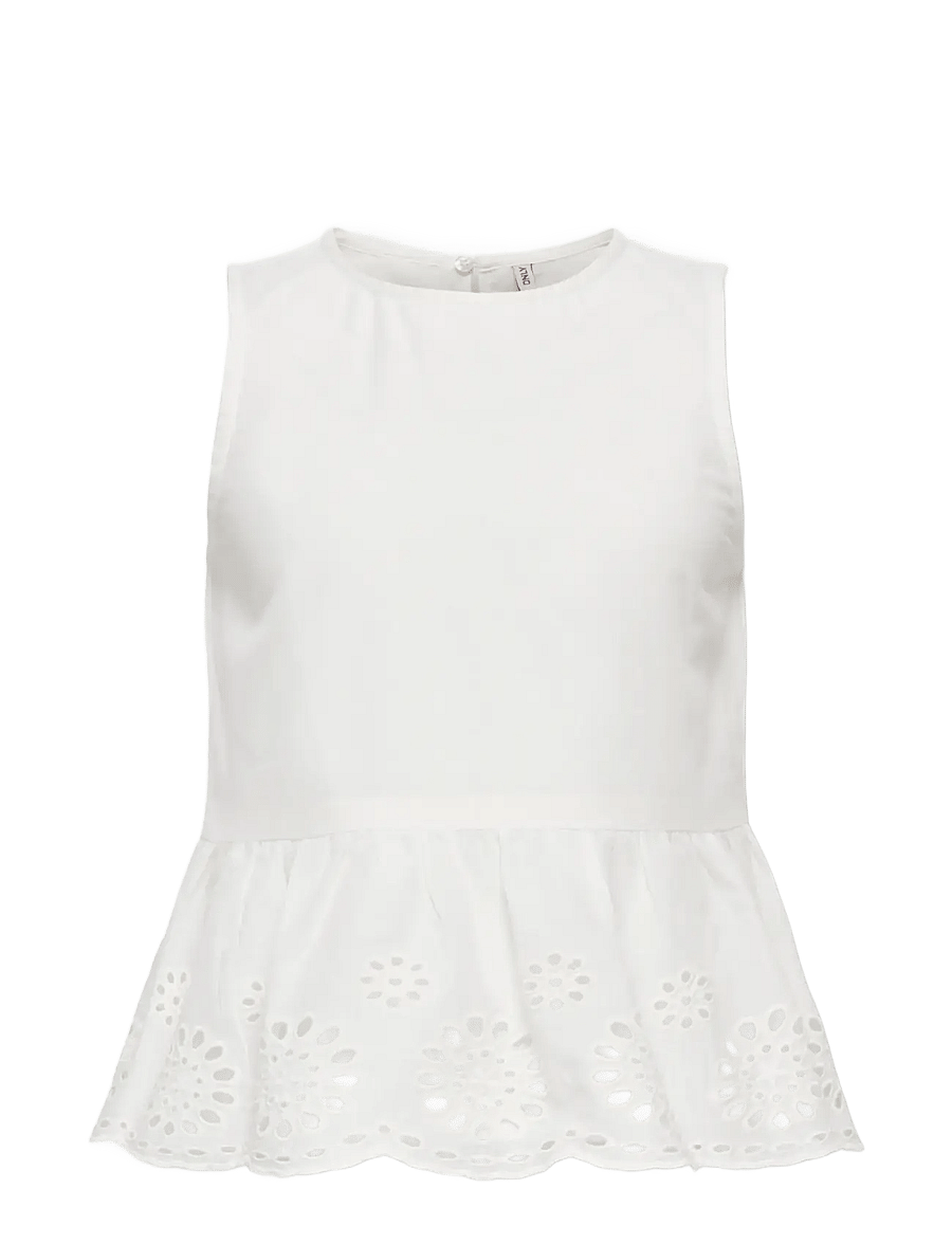 Kids Only - KOGBONDI LIFE S/L EMB TOP WVN - blússur og kyrtlar - cloud dancer - 0