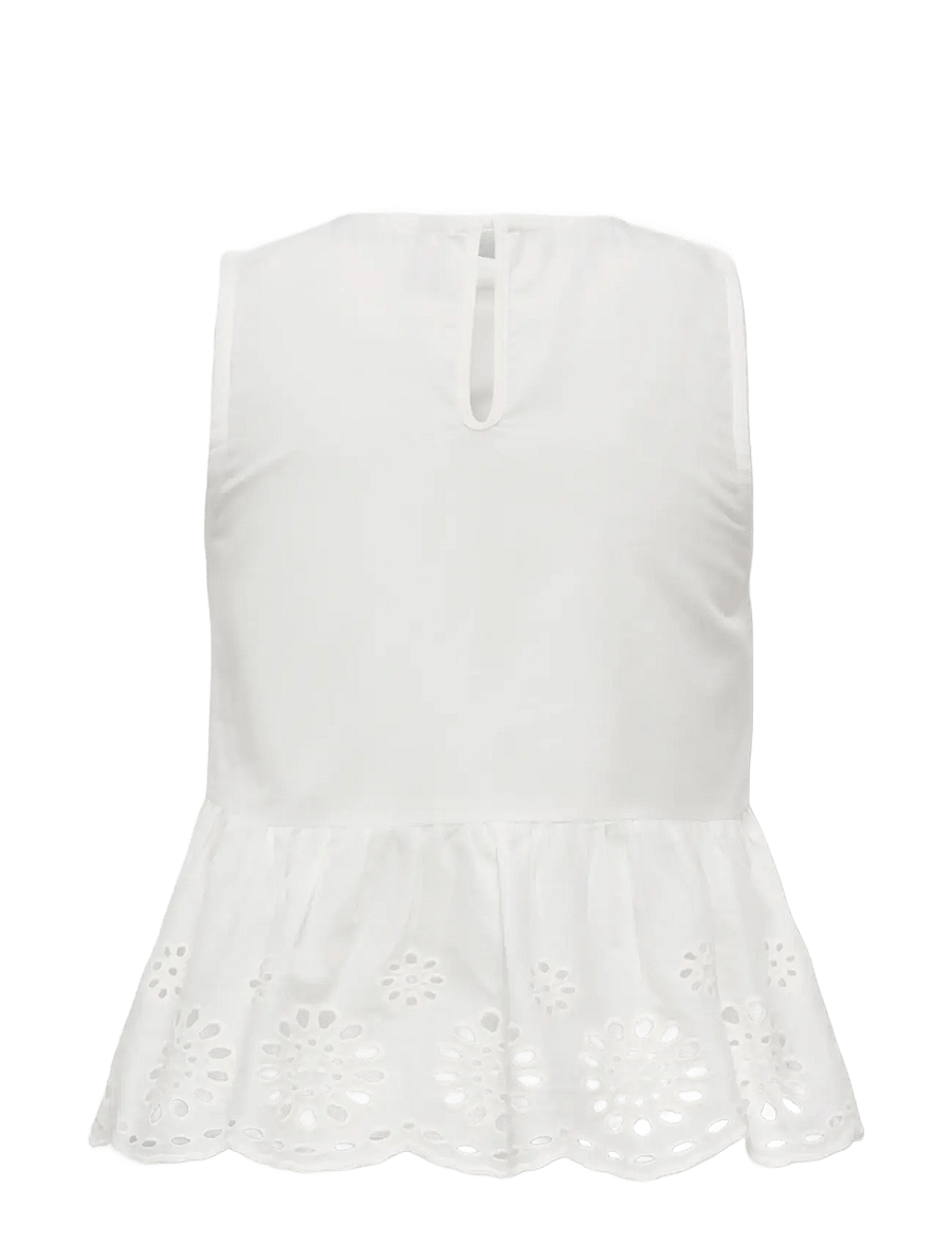 Kids Only - KOGBONDI LIFE S/L EMB TOP WVN - blússur og kyrtlar - cloud dancer - 1