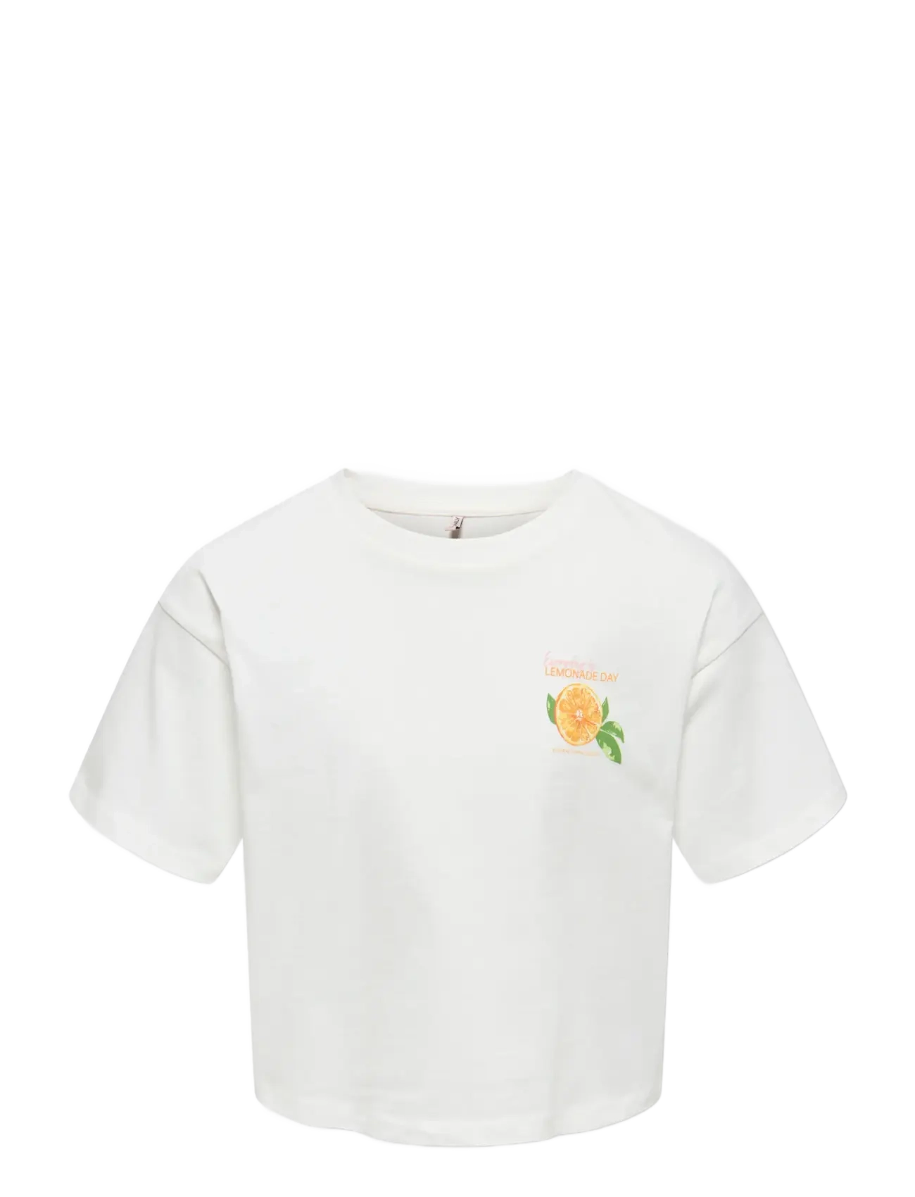 Kids Only KOGMILLA LIFE S/S BOXY PRINTED TOP JRS - Oberteile & T-Shirts - CLOUD DANCER / white