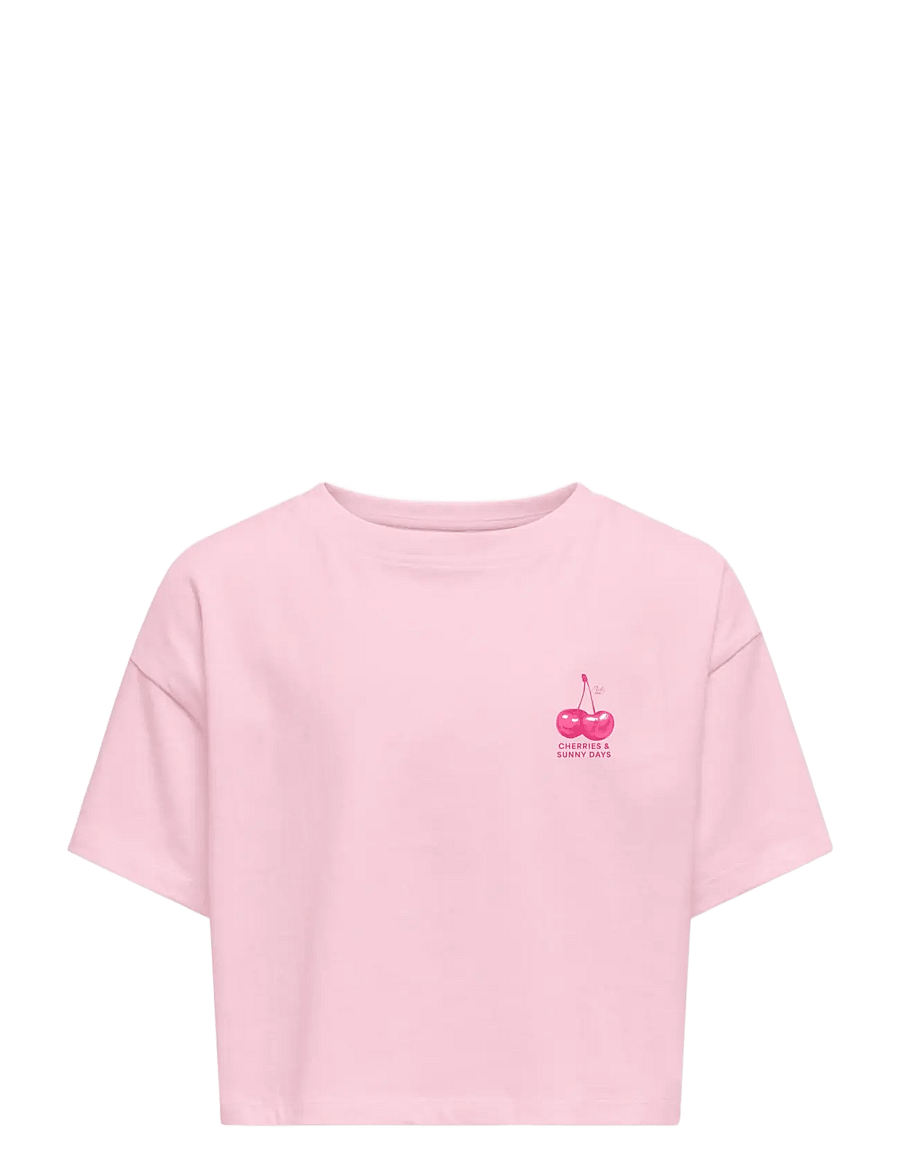 Kids Only - KOGMILLA LIFE S/S BOXY PRINTED TOP JRS - lühikeste varrukatega t-särgid - romance rose - 0