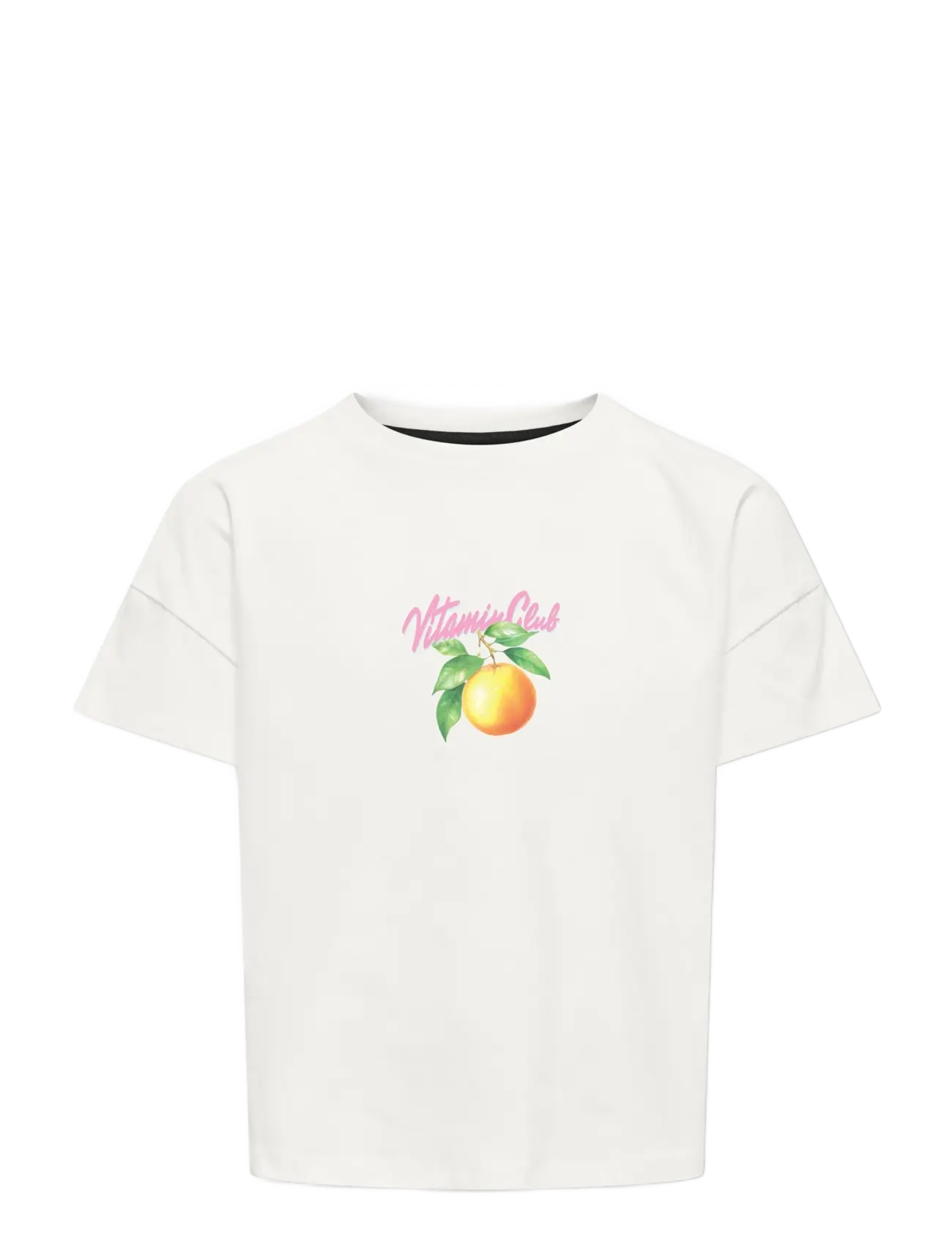 Kids Only KOGMELLIE LIFE S/S LOOSE PRINT TOP JRS - Shop efter størrelse - CLOUD DANCER / white