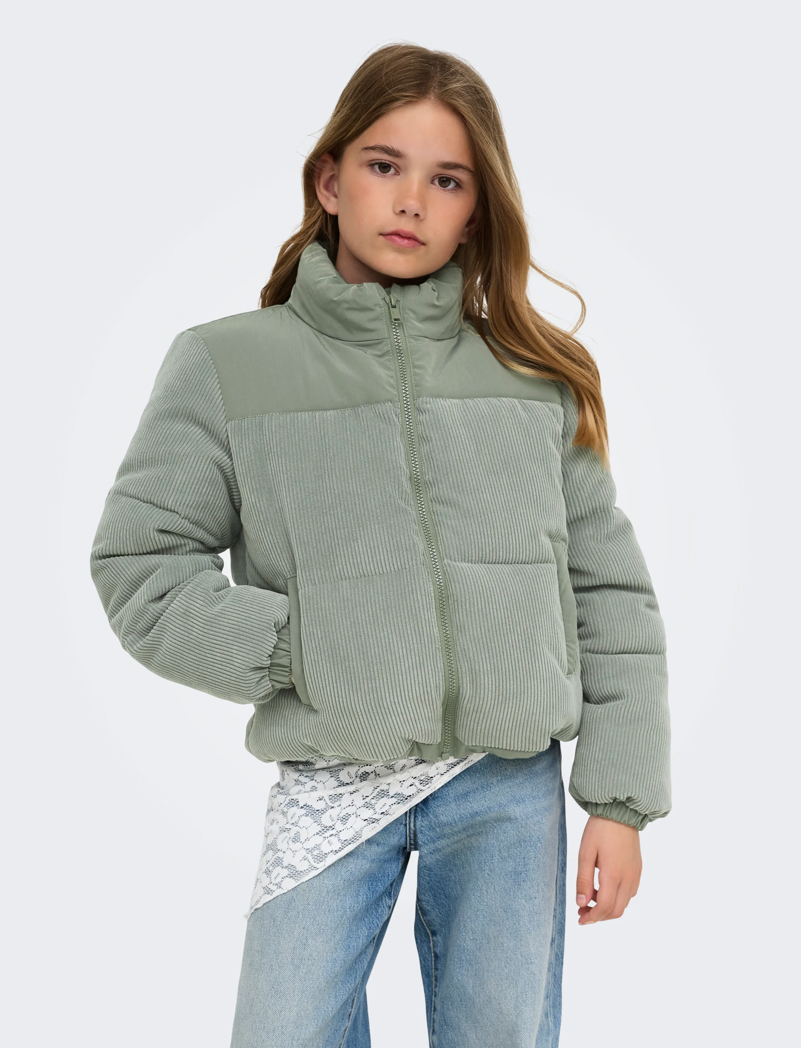 Kids Only Kogtanya Life Mix Puffer Vd Otw, 158, Jackets & Coats, Grau - Padded, Kinder