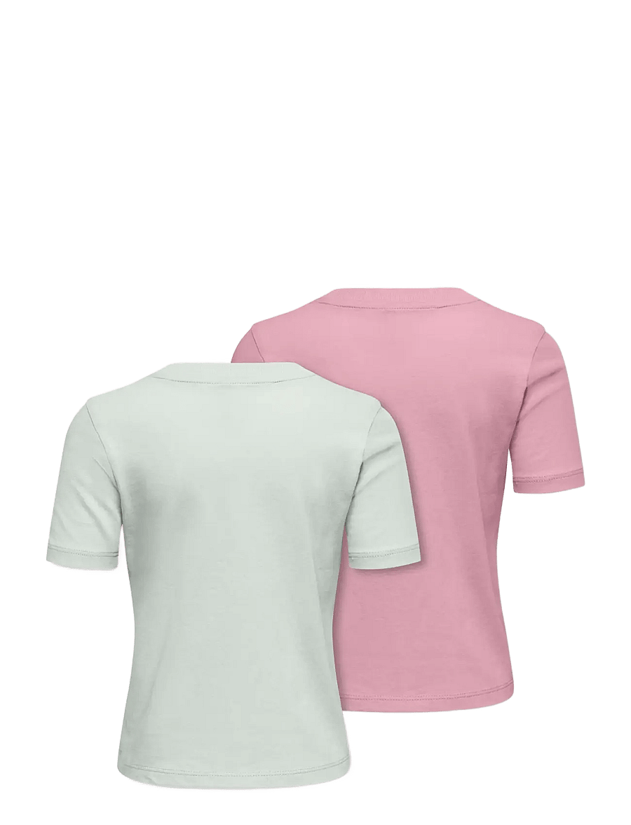 Kids Only - KMGBEATE SS REG PRINTED 2-P TEE JRS - kortärmade t-shirts - romance rose - 1