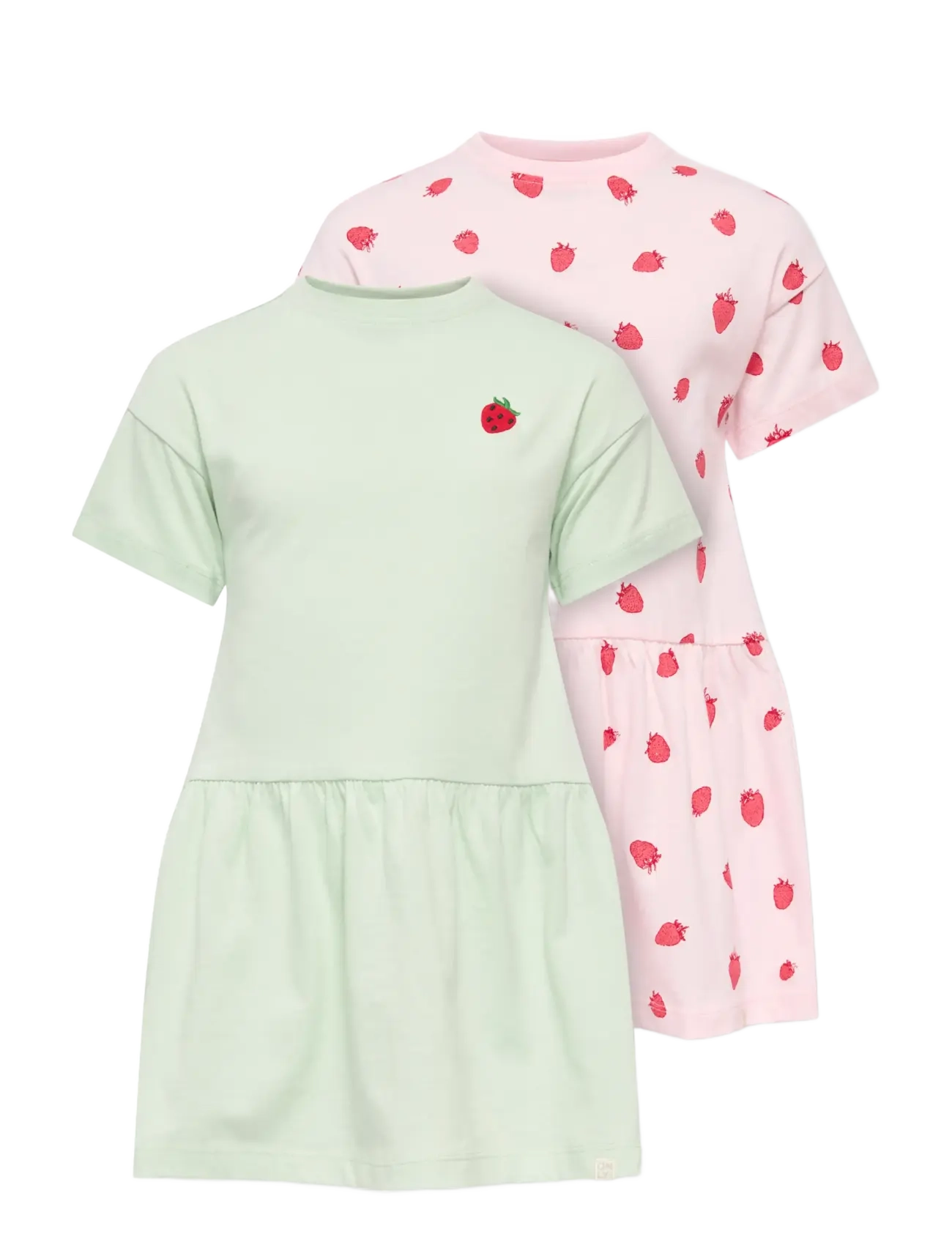 Kids Only Kmgmaiken Life Ss Dress 2-P Jrs, 110, Pink, Fritidskjoler > Kortærmede Fritidskjoler, Børn