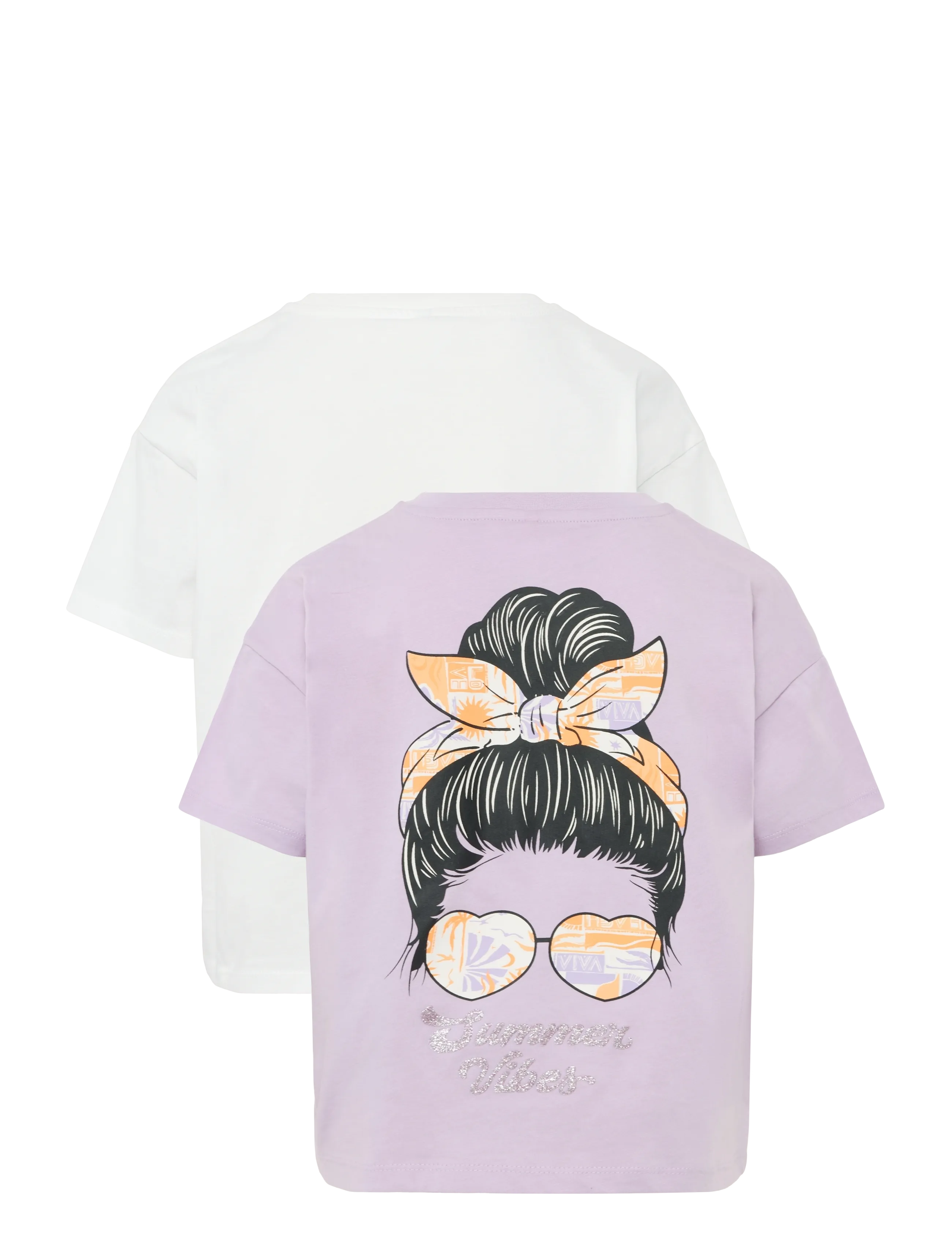 Kids Only - KOGMAIKEN LIFE SKULL SS TOP JRS 2-PACK - t-shirts à manches courtes - orchid bloom - 1