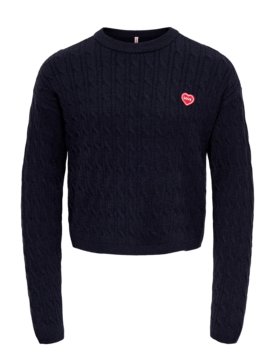 Kids Only - KOGIBI LS CABLE O-NECK VD KNT - trøjer - night sky - 1