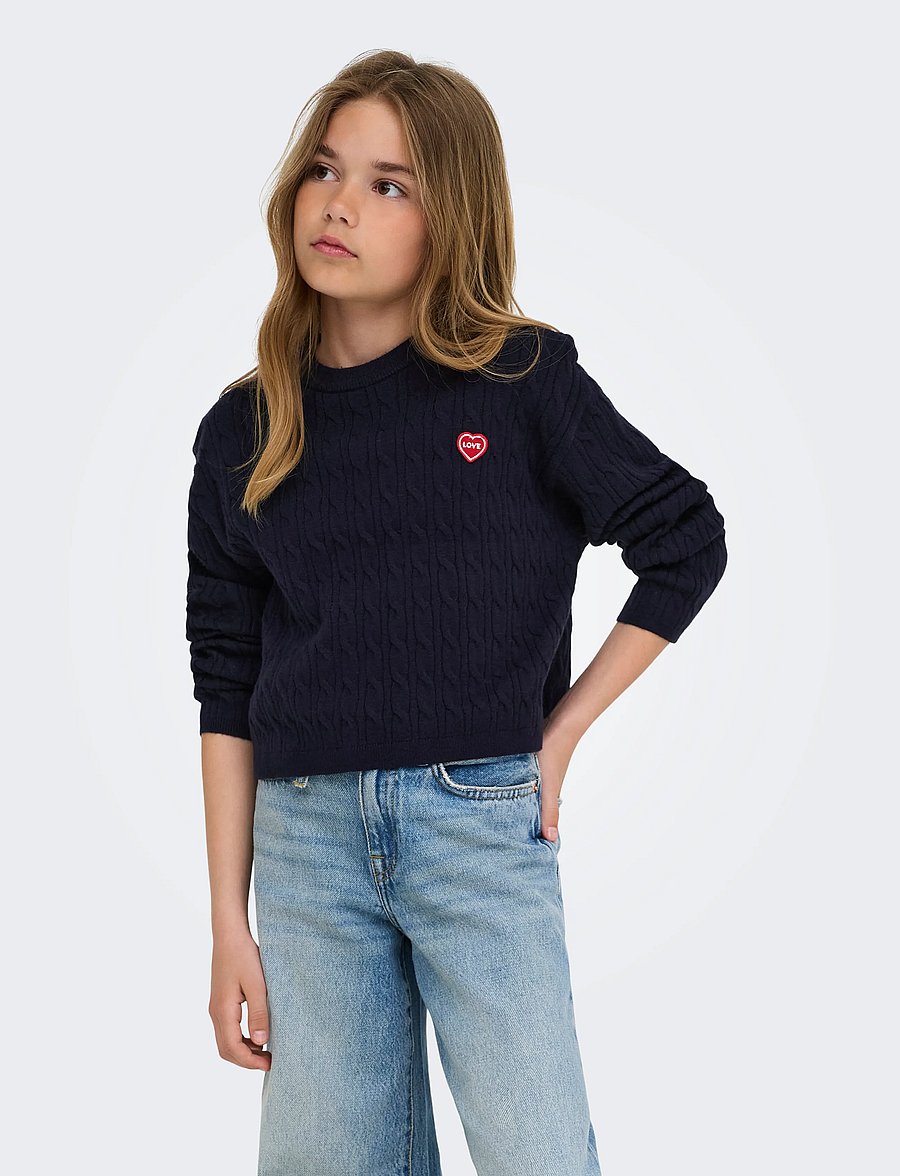 Kids Only - KOGIBI LS CABLE O-NECK VD KNT - trøjer - night sky - 0