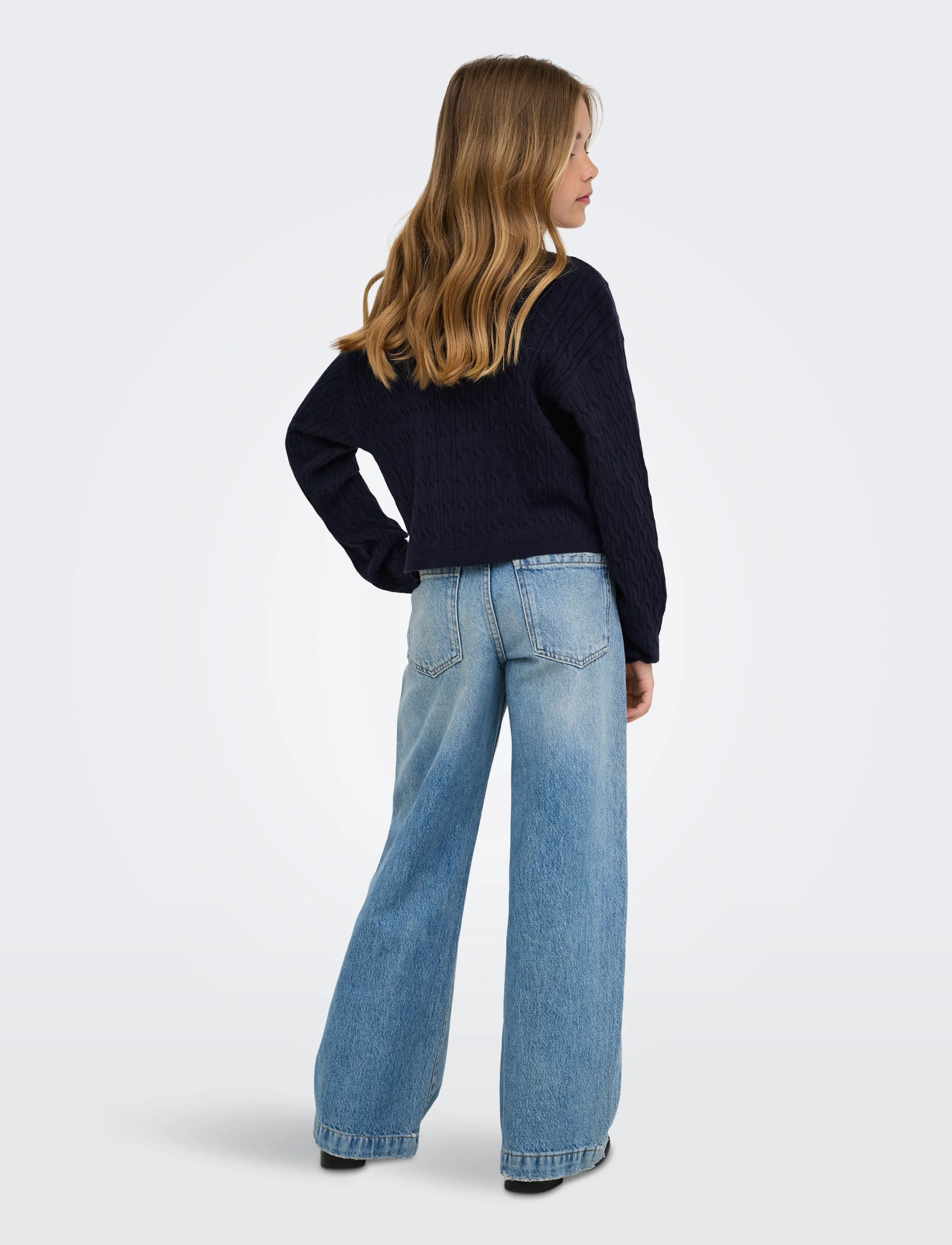 Kids Only - KOGIBI LS CABLE O-NECK VD KNT - trøjer - night sky - 3