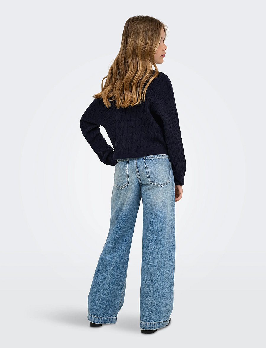 Kids Only - KOGIBI LS CABLE O-NECK VD KNT - trøjer - night sky - 3