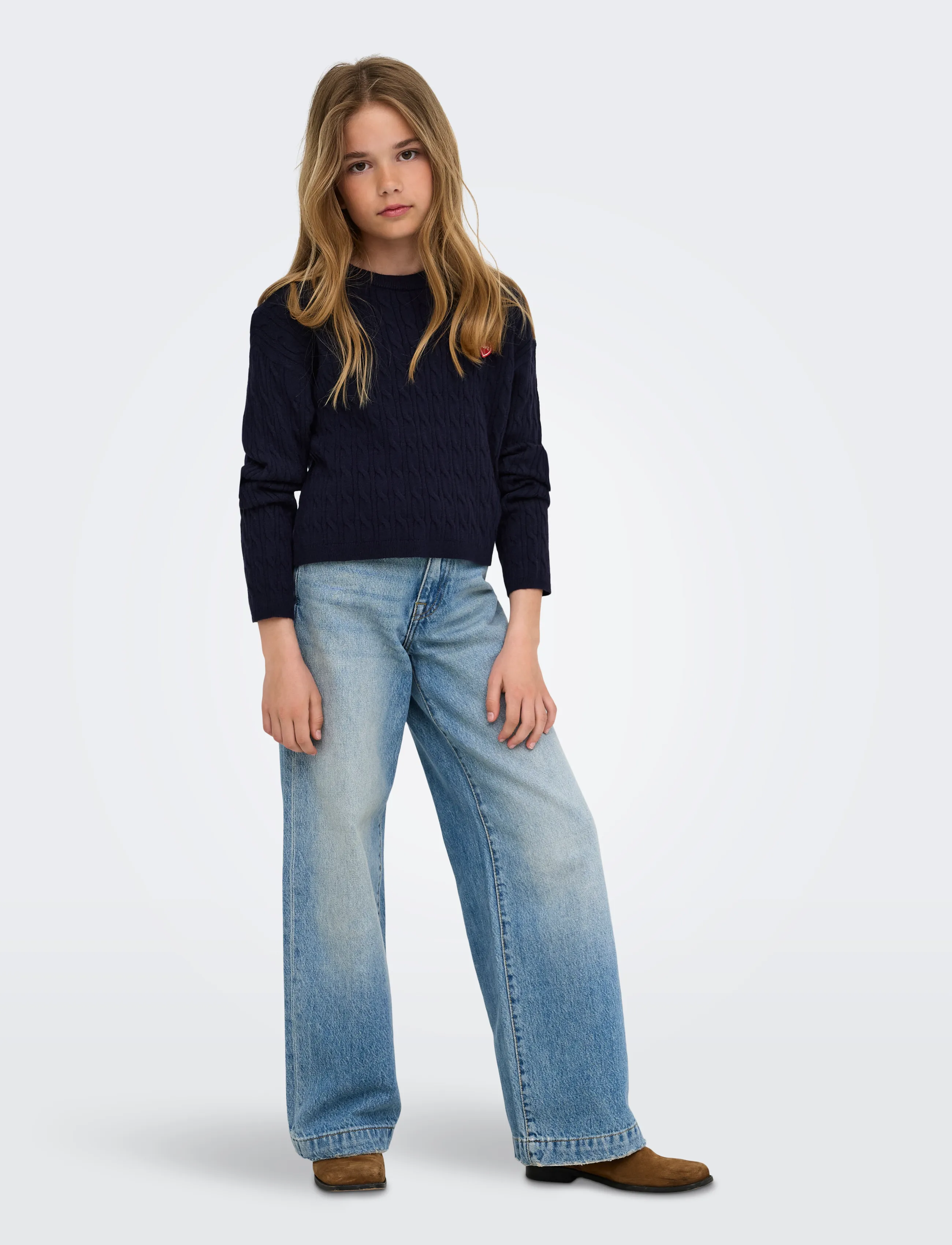 Kids Only - KOGIBI LS CABLE O-NECK VD KNT - trøjer - night sky - 4
