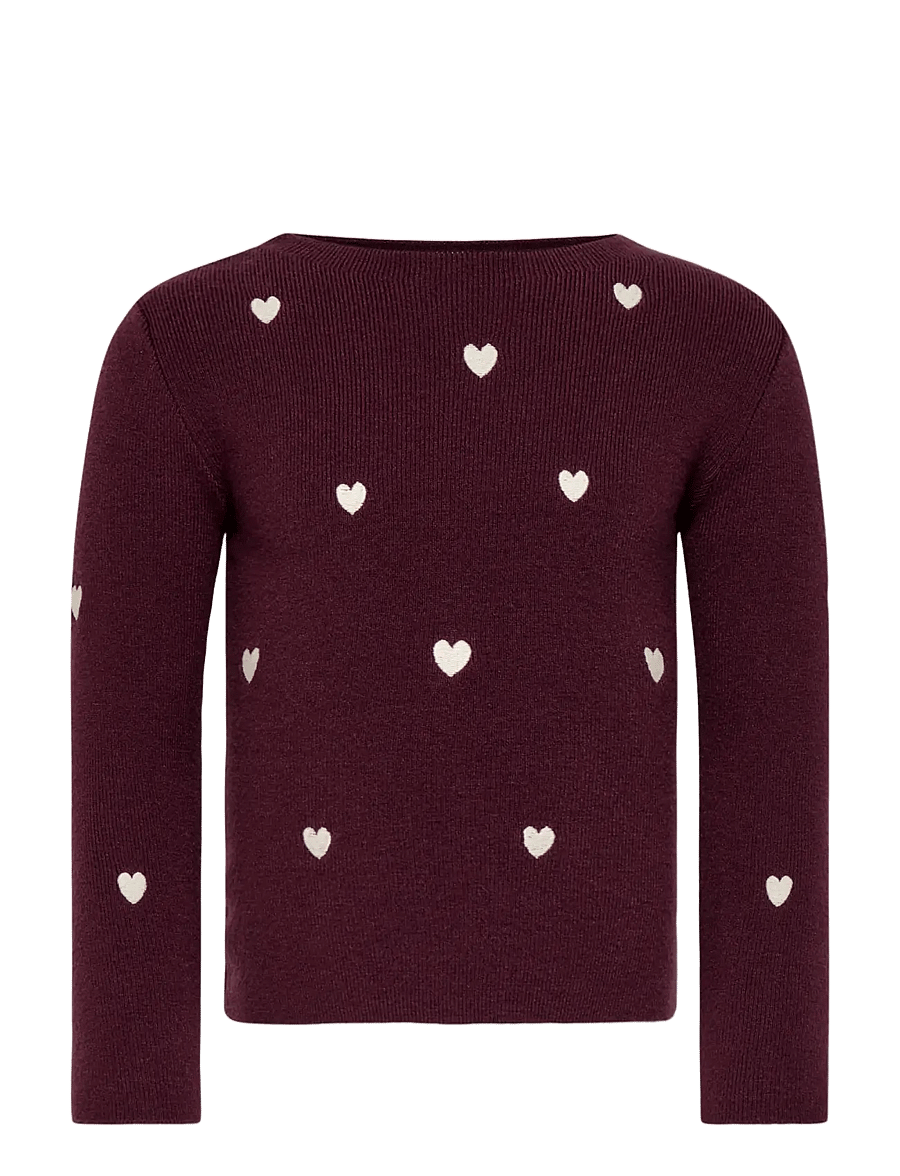 Kids Only - KMGHEARTS L/S PULLOVER KNT - džemprid - winetasting - 0