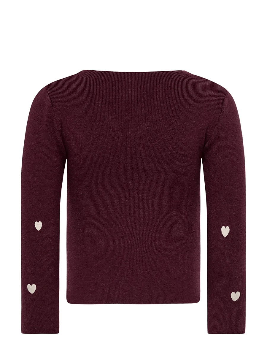Kids Only - KMGHEARTS L/S PULLOVER KNT - džemprid - winetasting - 1