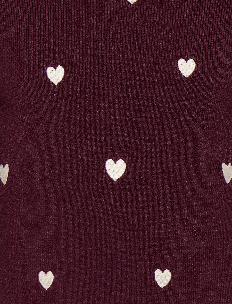 Kids Only - KMGHEARTS L/S PULLOVER KNT - džemprid - winetasting - 2