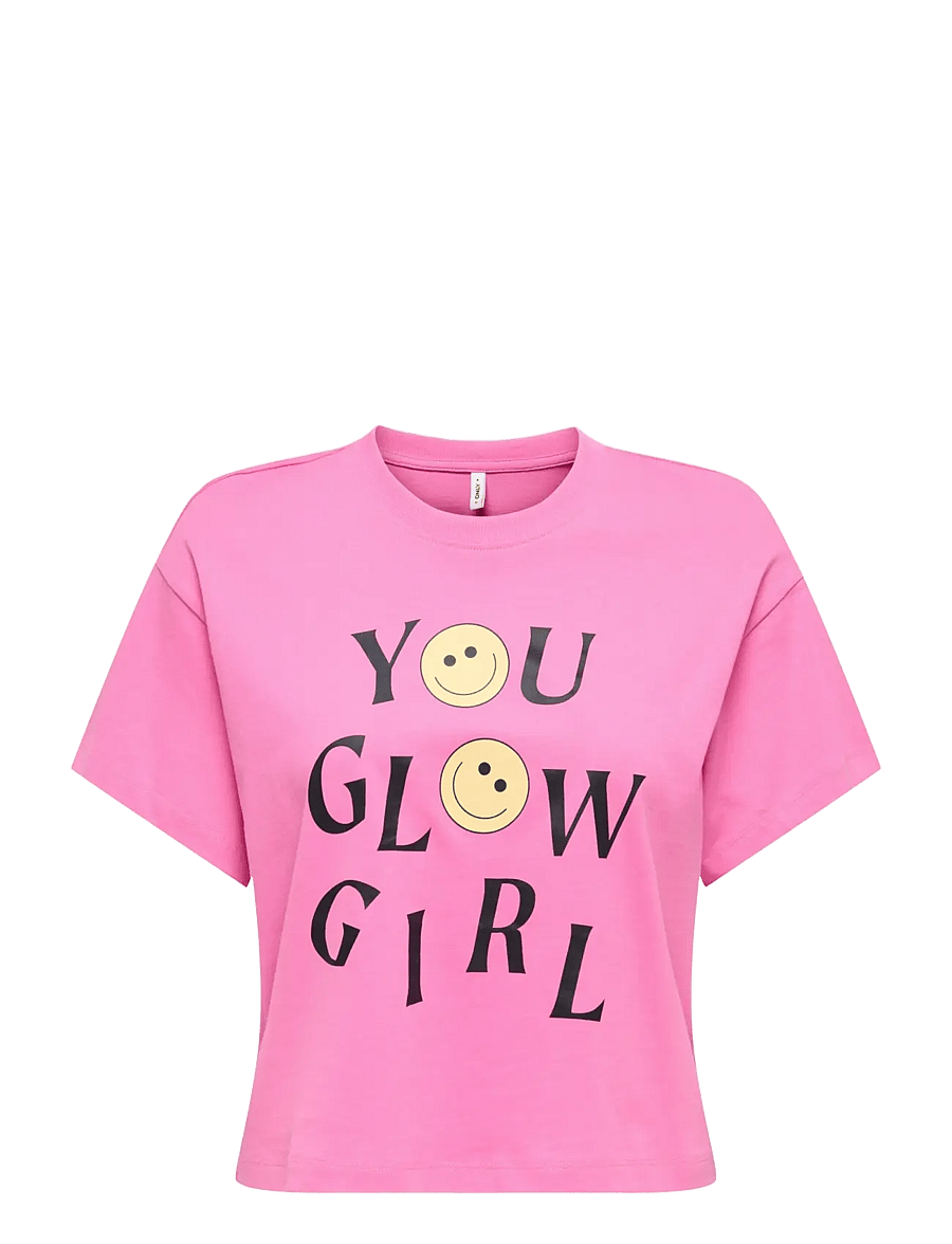 Kids Only - KOGANNBEL-SMILE LIFE SS TEE OT JRS - kortærmede t-shirts - wild orchid - 0