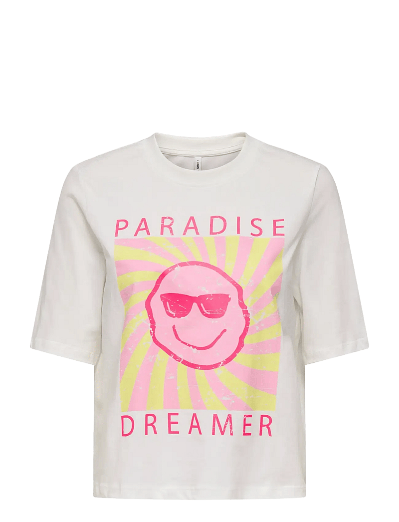 Kids Only - KOGCARTY-SUN LIFE S/S TEE OT JRS - t-krekli ar īsām piedurknēm - cloud dancer - 0