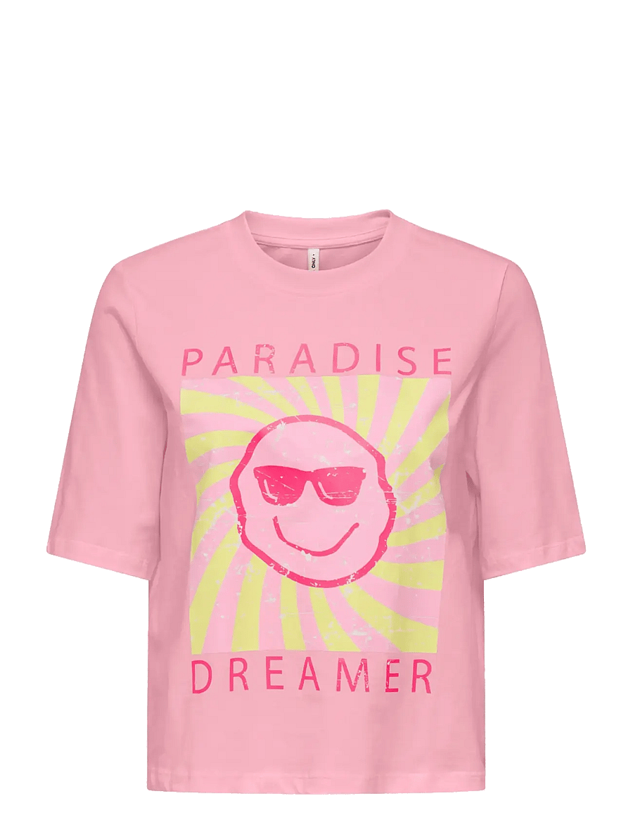 Kids Only - KOGCARTY-SUN LIFE S/S TEE OT JRS - kortærmede t-shirts - romance rose - 0