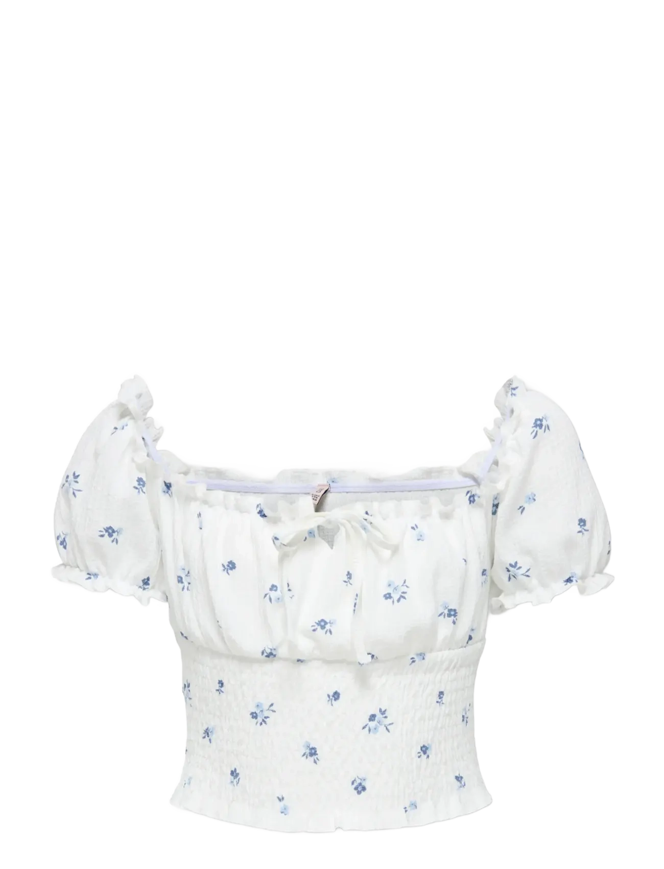 Kids Only Koghillary Aop Smock S/S Top Cs Jrs, Børn, Smock Top Med Korte Ærmer, Hvid, Str: 158-164