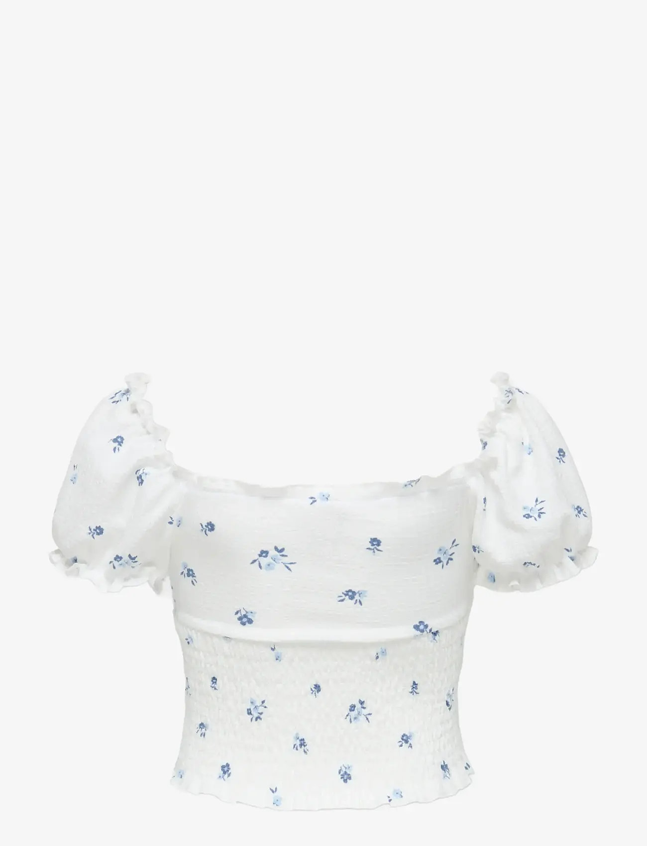 Kids Only - KOGHILLARY AOP SMOCK S/S TOP CS JRS - bluser & tunikaer - cloud dancer - 1