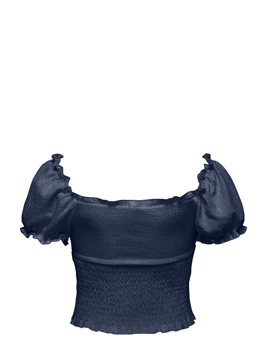 Kids Only - KOGHILLARY AOP SMOCK S/S TOP CS JRS - pluusid ja tuunikad - navy blazer - 1