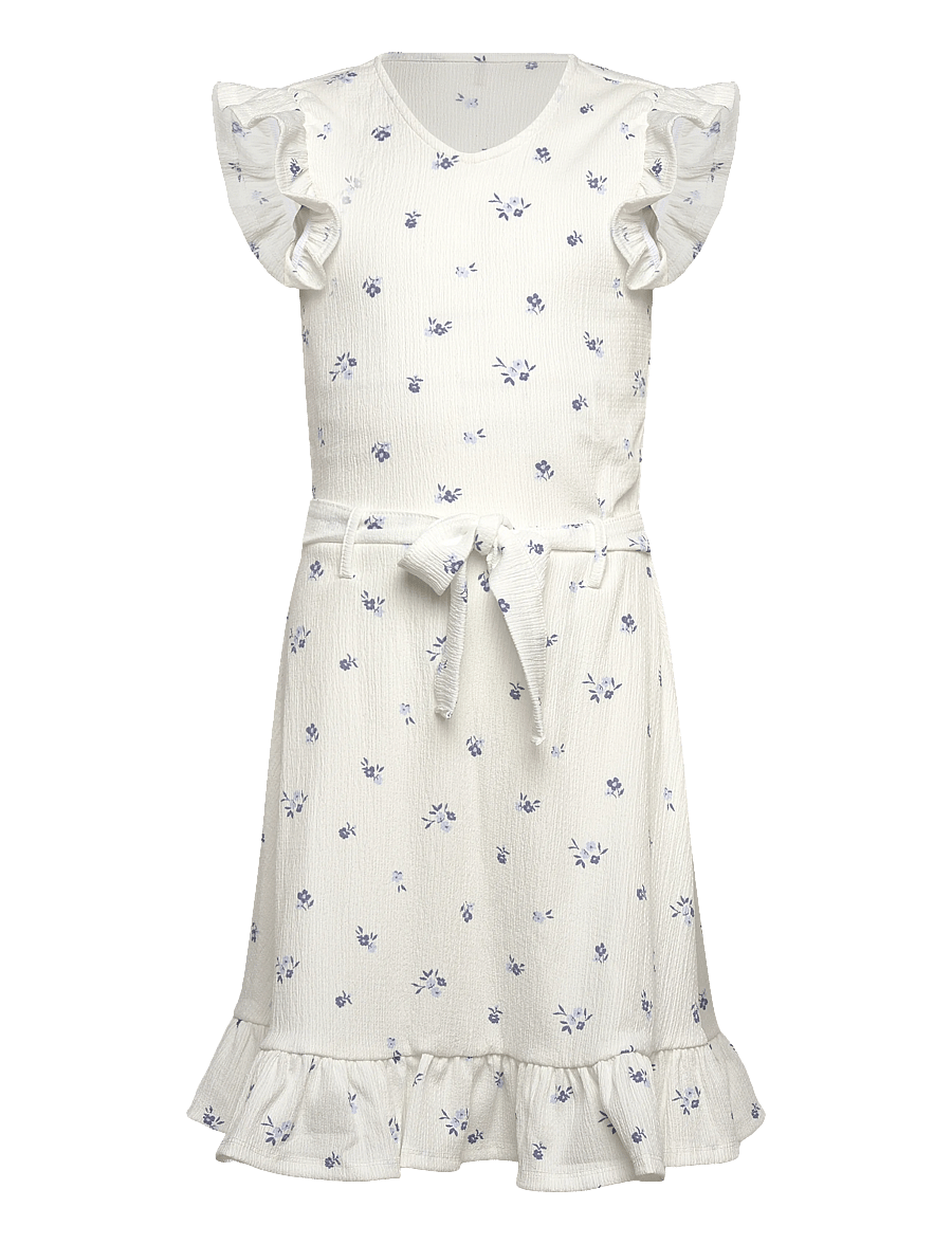 Kids Only - KOGHILLARY V NECK DRESS CS JRS - kortærmede hverdagskjoler - cloud dancer - 0