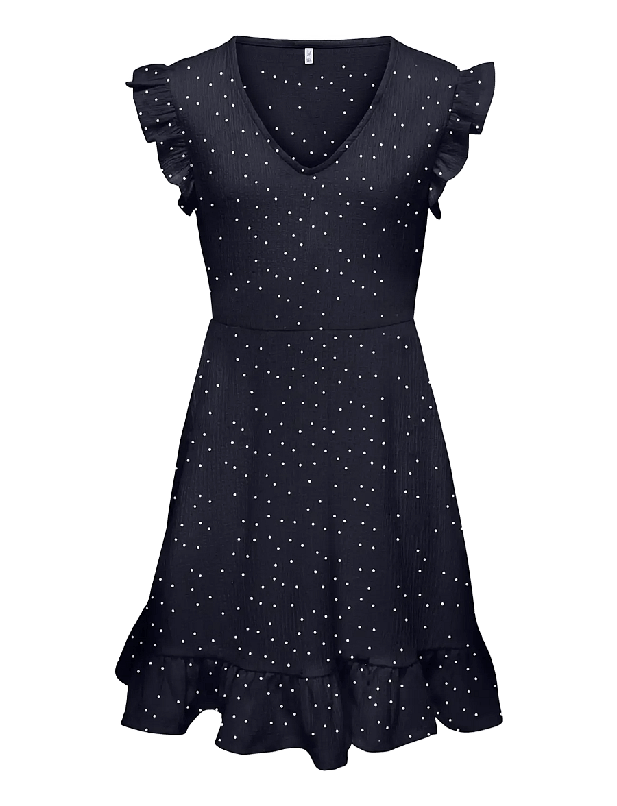 Kids Only - KOGHILLARY V NECK DRESS CS JRS - kurzärmelige freizeitkleider - night sky - 0