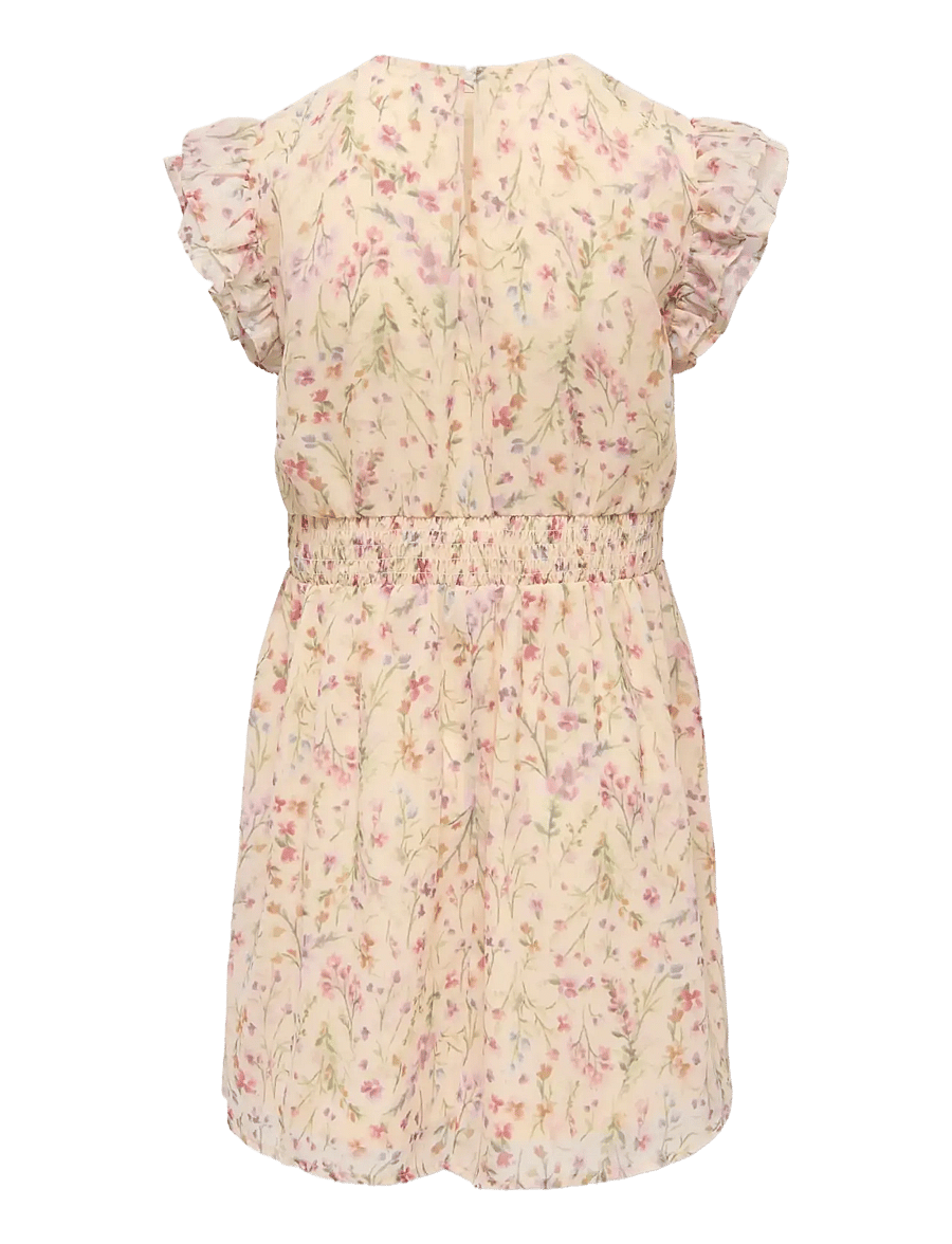 Kids Only - KOGASTA LIFE S/S DRESS WVN - kurzärmelige freizeitkleider - white - 1