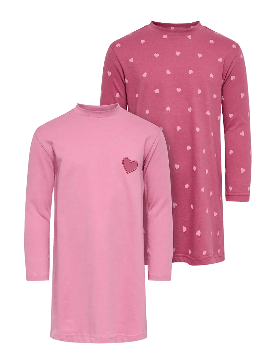 Kids Only - KMGRILA 2-P LS NIGHTWEAR DRESS JRS - rose wine - 1