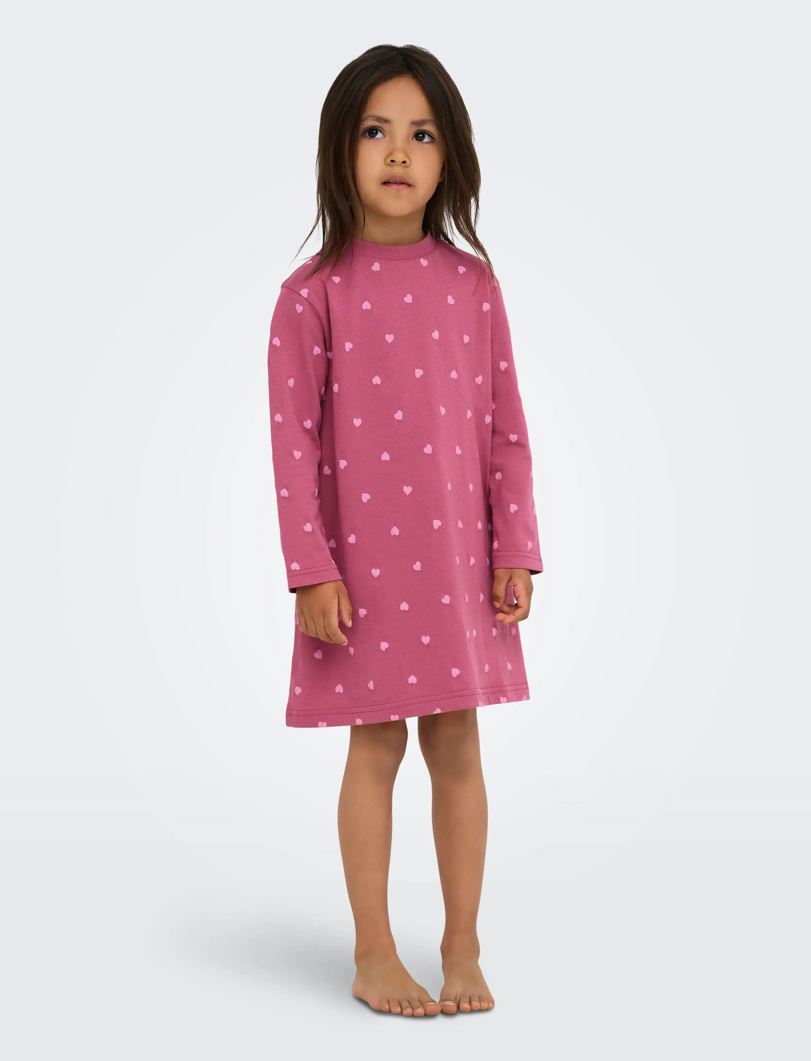 Kids Only Kmgrila 2-P Ls Nightwear Dress Jrs, 128, Pyjamas, Rosa - Nightdresses, Kinder