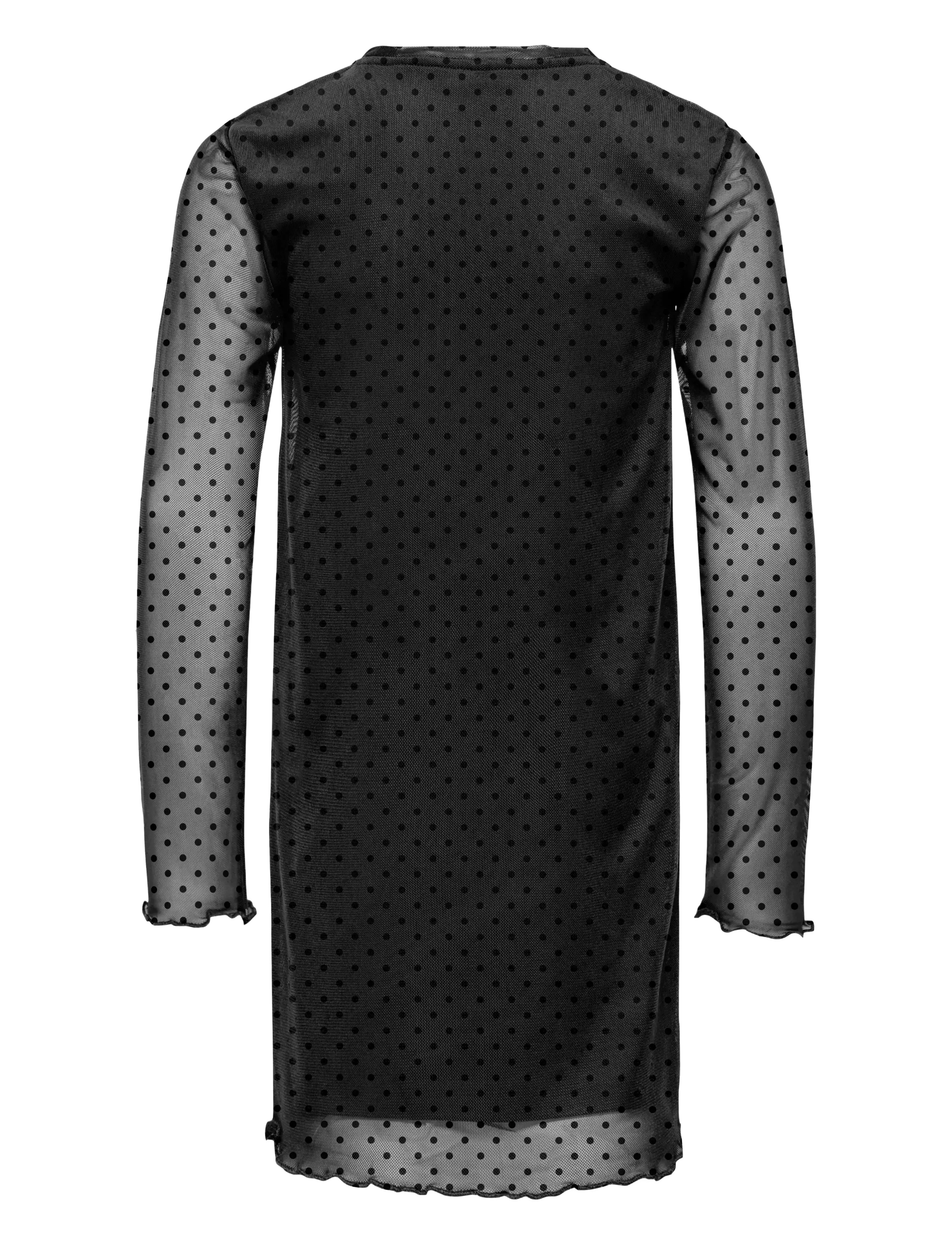 Kids Only - KOGDORA L/S MESH DRESS JRS - langärmelige freizeitkleider - black - 1