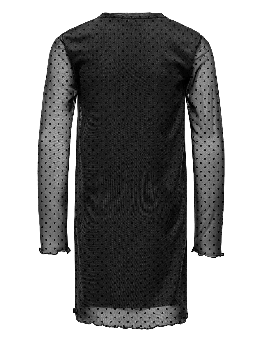Kids Only - KOGDORA L/S MESH DRESS JRS - langärmelige freizeitkleider - black - 1