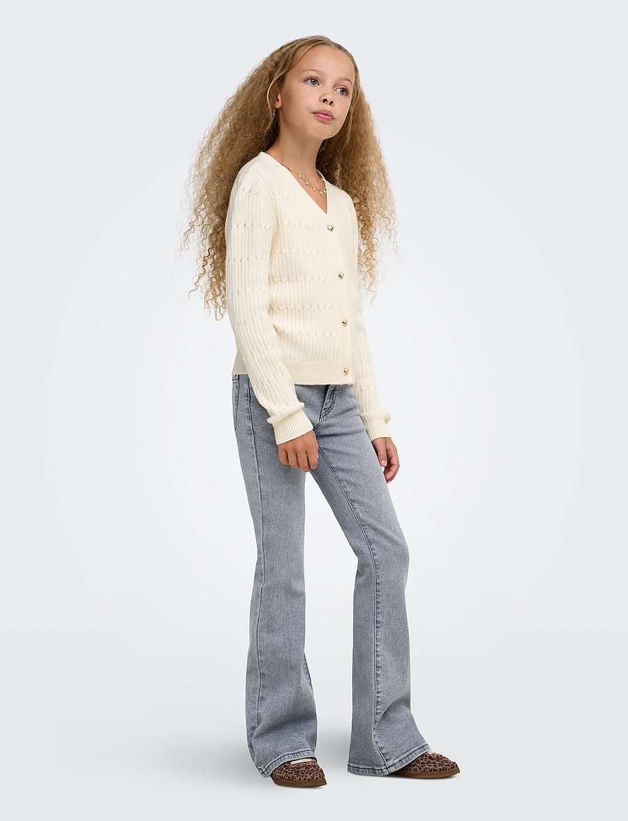 Kids Only - KOGJUICY REG FLARED REA708 DNM NOOS - hosen mit weitem bein - medium grey denim - 4