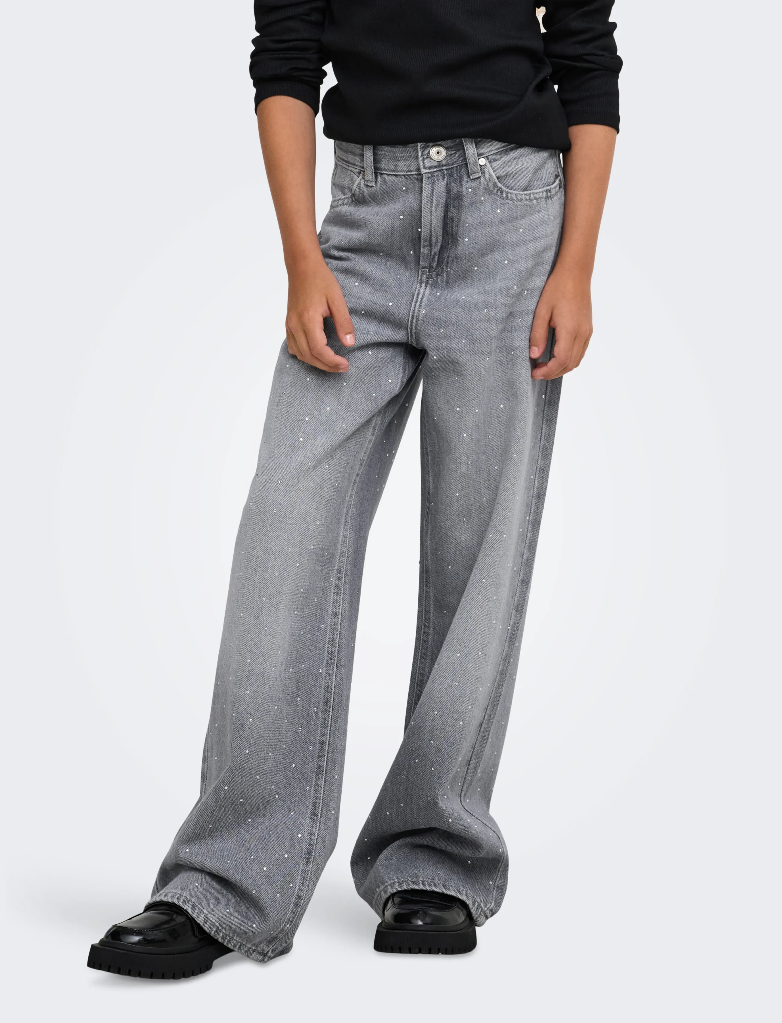 Kids Only KOGCOBAIN RHS WIDE DNM AZG815 NOOS - Vida jeans - LIGHT GREY DENIM / grey