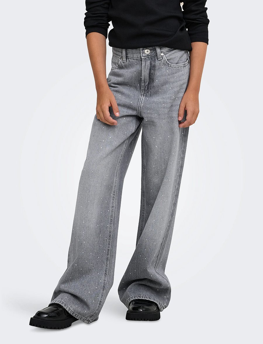 Kids Only - KOGCOBAIN RHS WIDE DNM AZG815 NOOS - jeans met wijde pijpen - light grey denim - 0