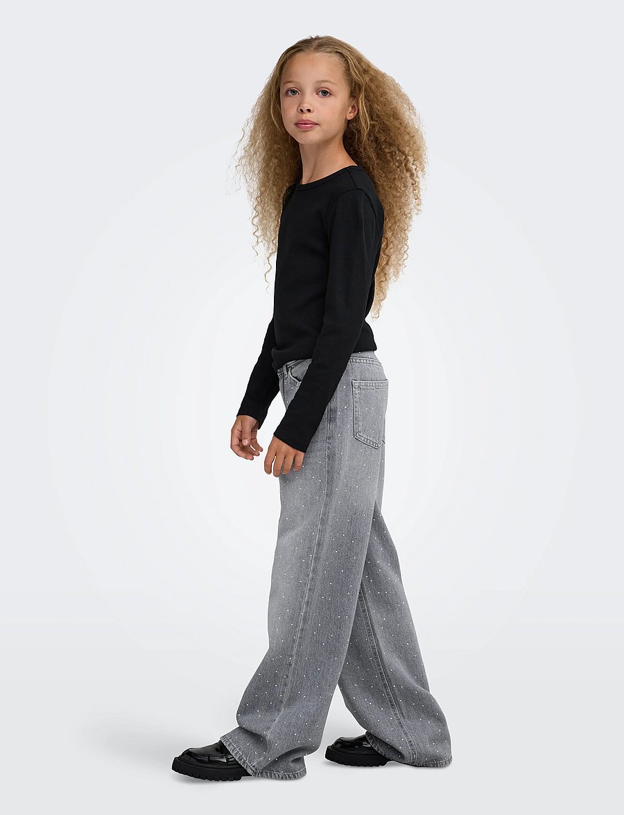 Kids Only - KOGCOBAIN RHS WIDE DNM AZG815 NOOS - jeans met wijde pijpen - light grey denim - 3