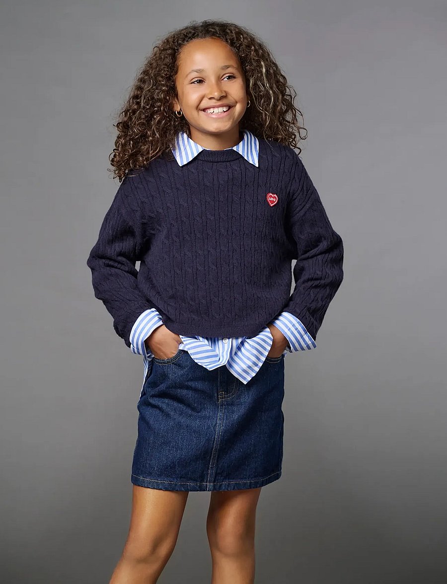 Kids Only - KOGSTELLA SHORT SKIRT DNM AZG - jupes courtes - dark blue denim - 0