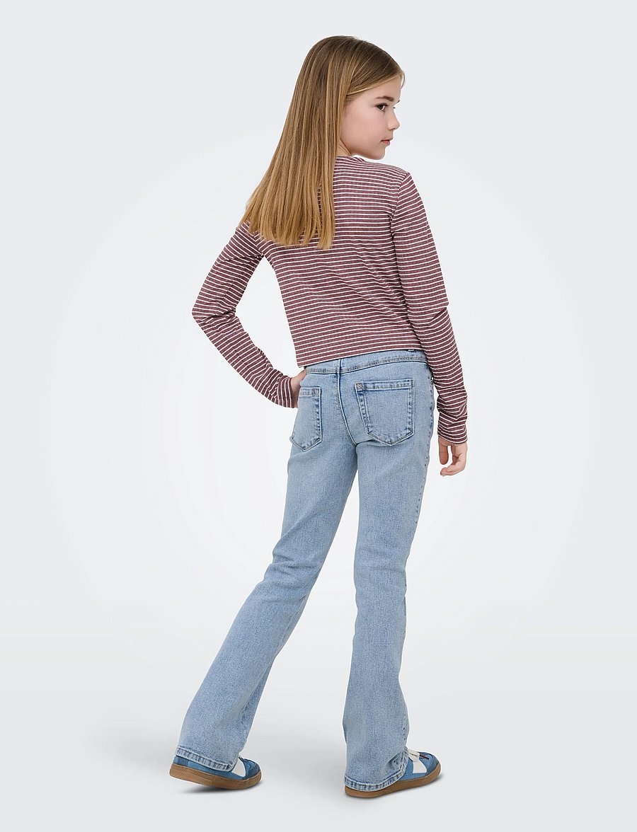 Kids Only - KOGBLAIR LIFE REG FLARED DNM PIM EX - dżinsy typu bootcut - light blue denim - 3