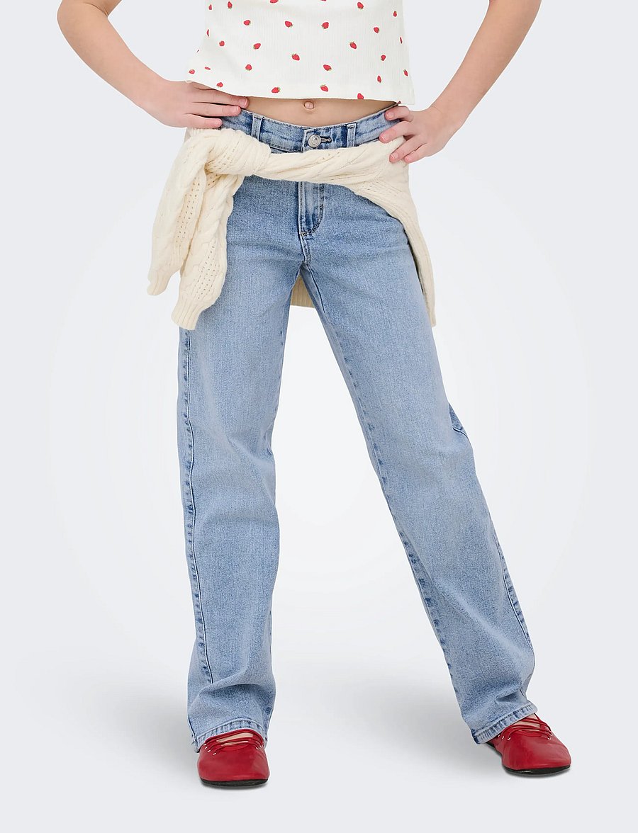 Kids Only - KOGBLAIR WIDE DNM JEANS PIM EX - brede jeans - light blue denim - 0