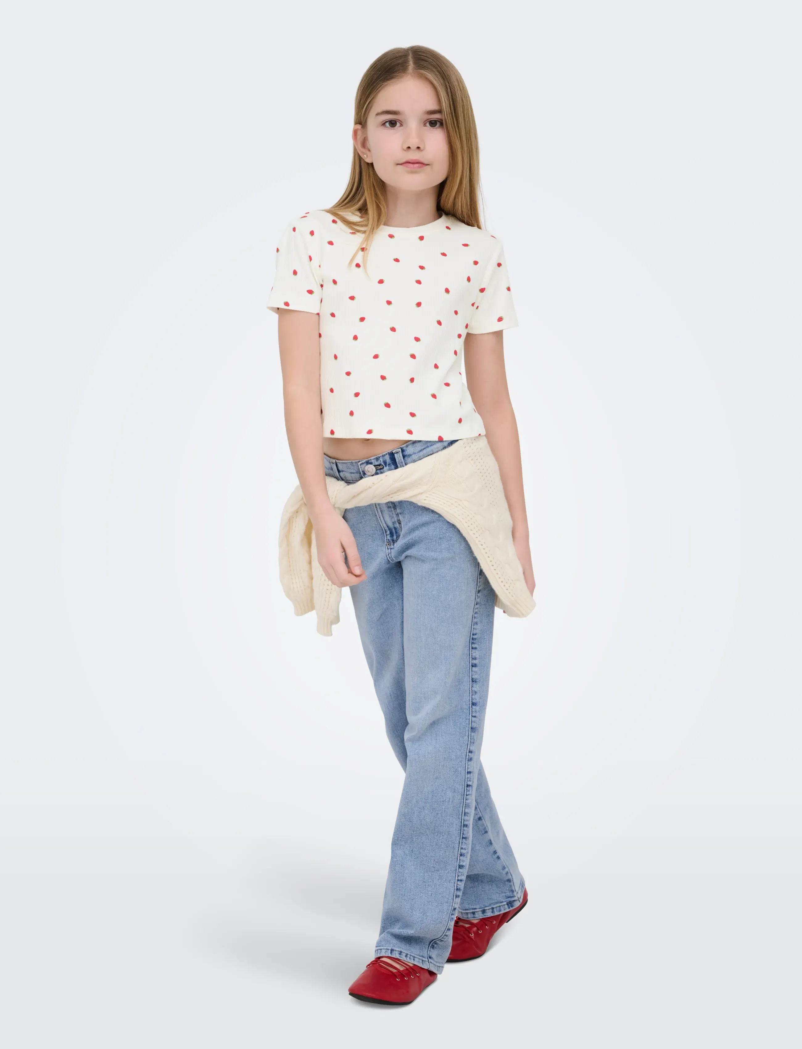 Kids Only - KOGBLAIR WIDE DNM JEANS PIM EX - brede jeans - light blue denim - 4
