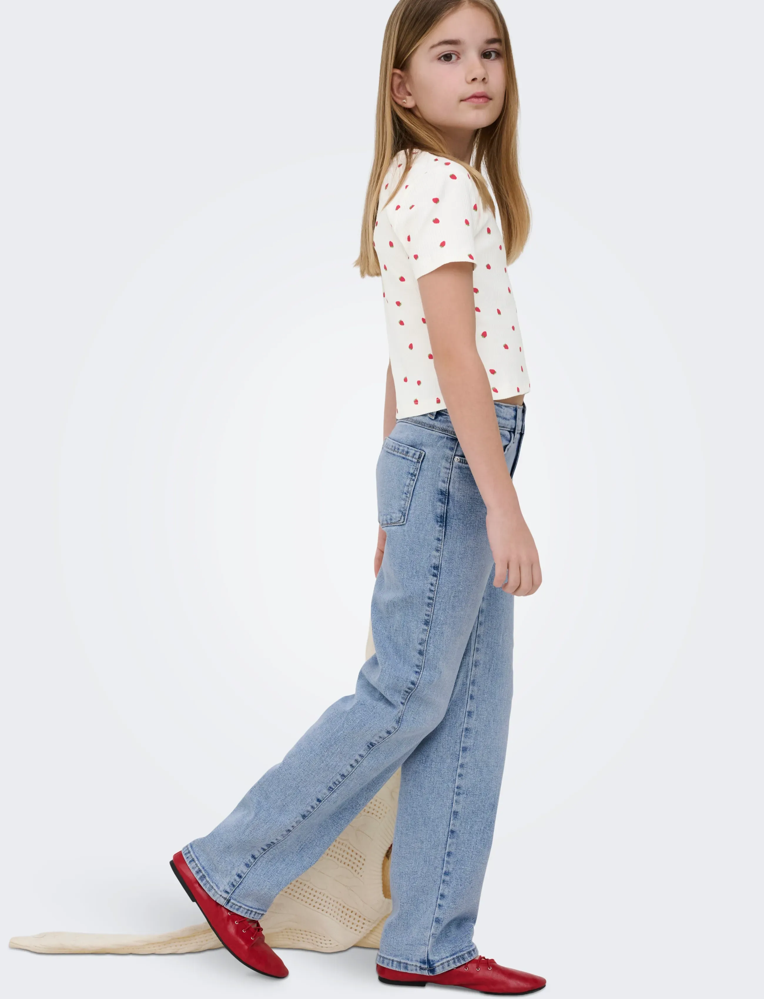 Kids Only - KOGBLAIR WIDE DNM JEANS PIM EX - brede jeans - light blue denim - 5