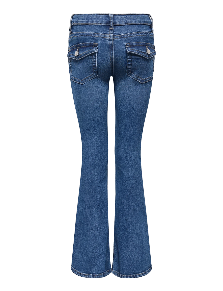 Kids Only - KOGPHOEBE LW BA POC FLA DNM MB PIM NOOS - bootcut jeans - medium blue denim - 2