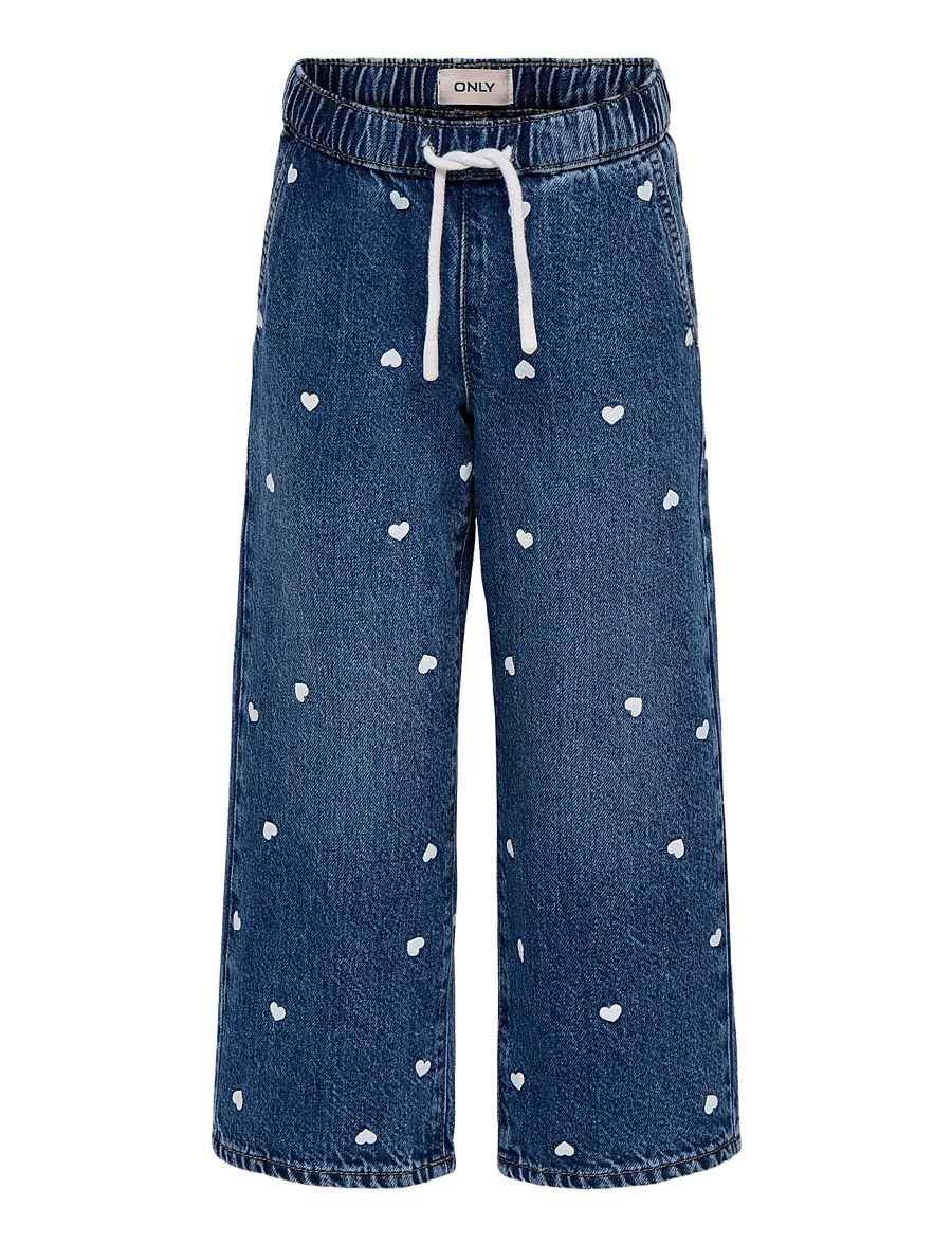 Kids Only - KMGPIERCE WIDE PRINT JEANS DNM PIM - medium blue denim - 0