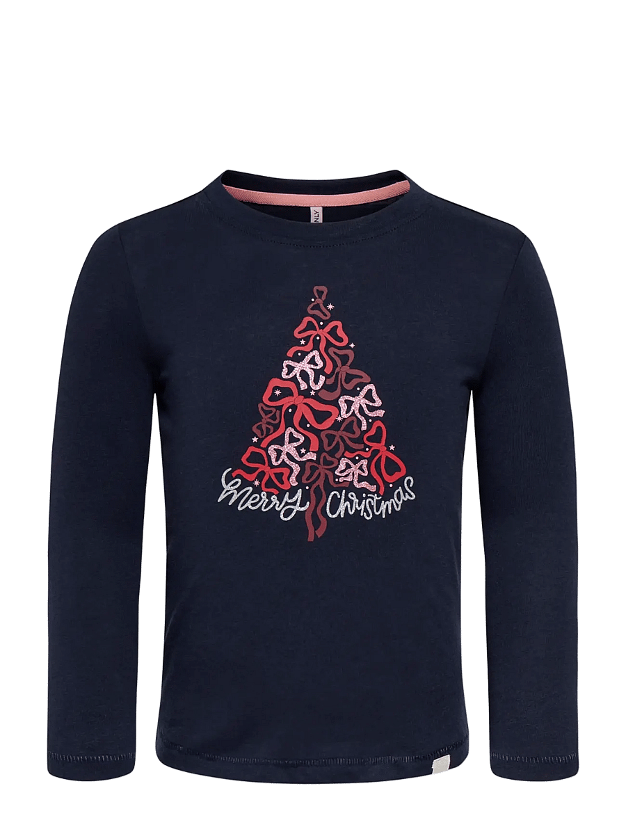 Kids Only - KMGCANDYCANE LIFE LS XMAS TEE BOX JRS - night sky - 0